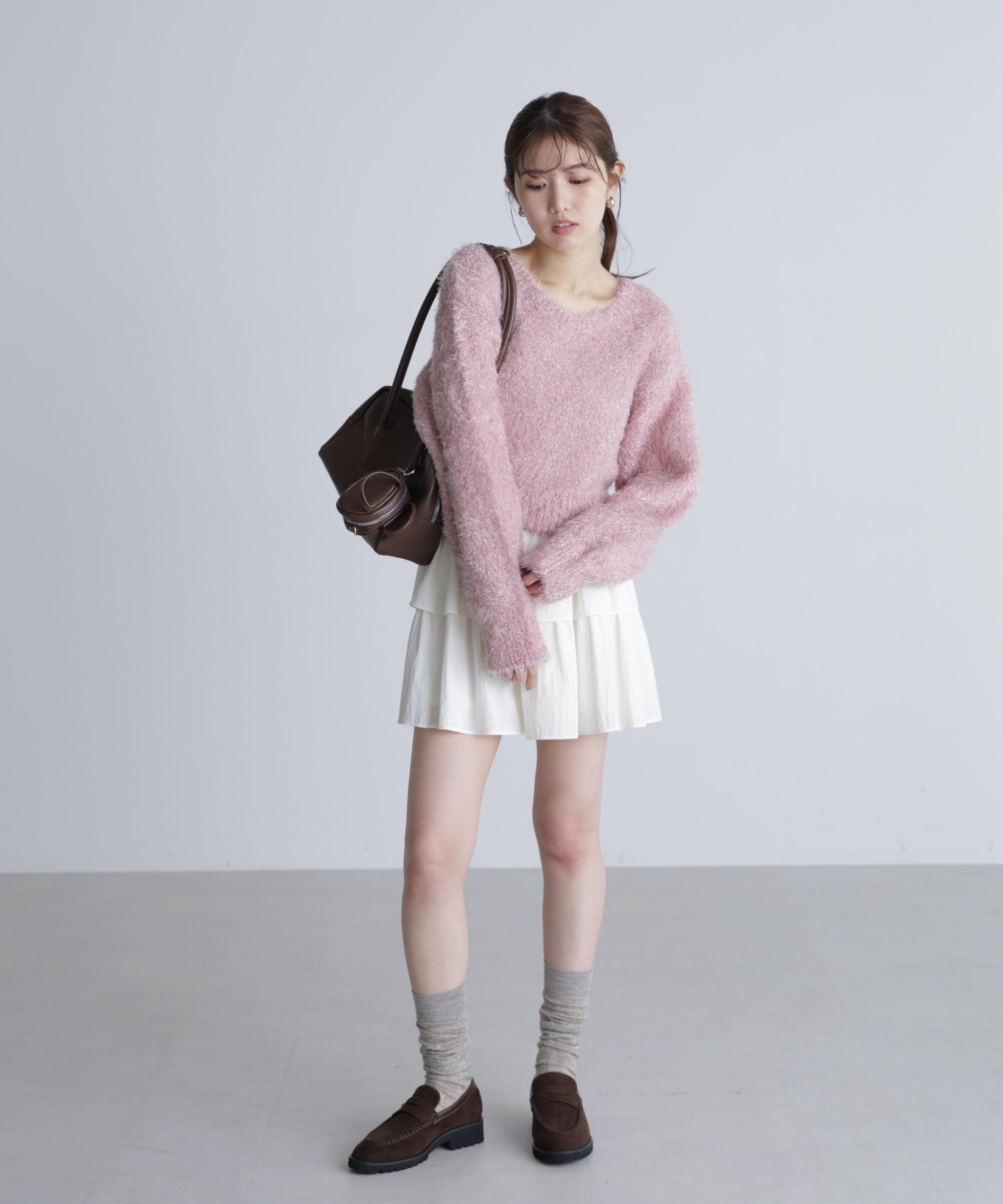  「ラメフェザープルオーバーニット」|ニット・セーター|