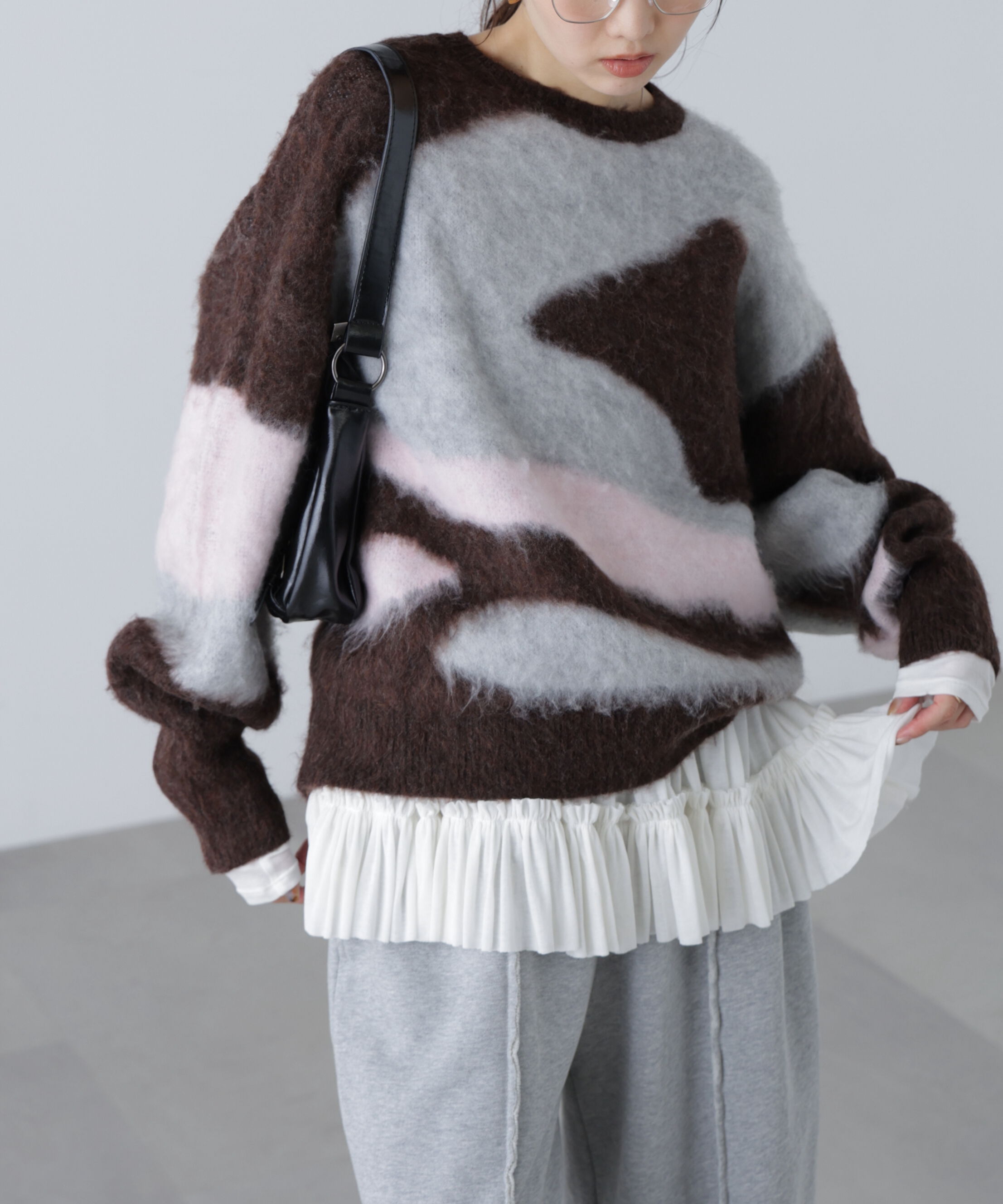  「起毛ニュアンス柄ニット」|ニット・セーター|