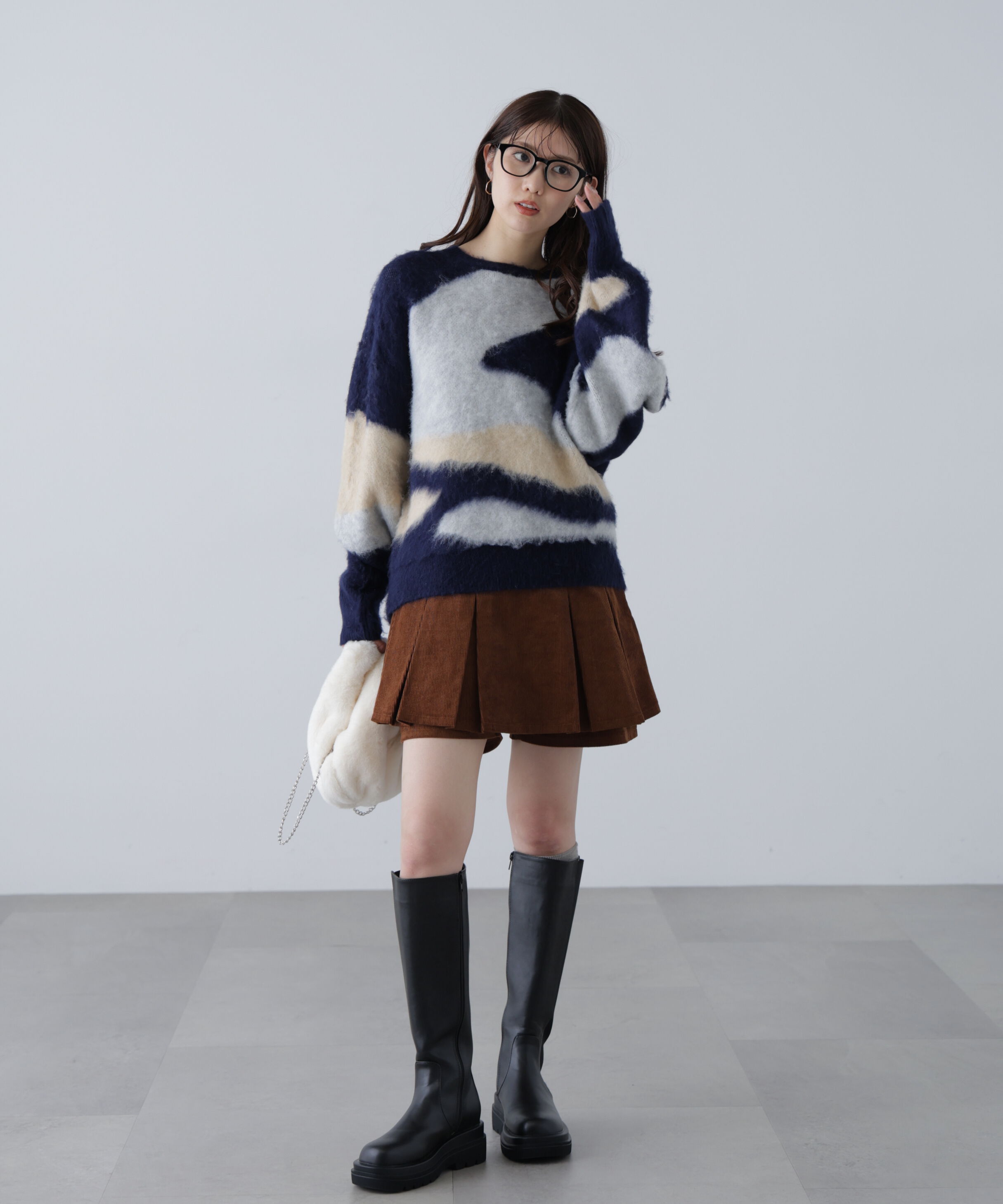  「起毛ニュアンス柄ニット」|ニット・セーター|