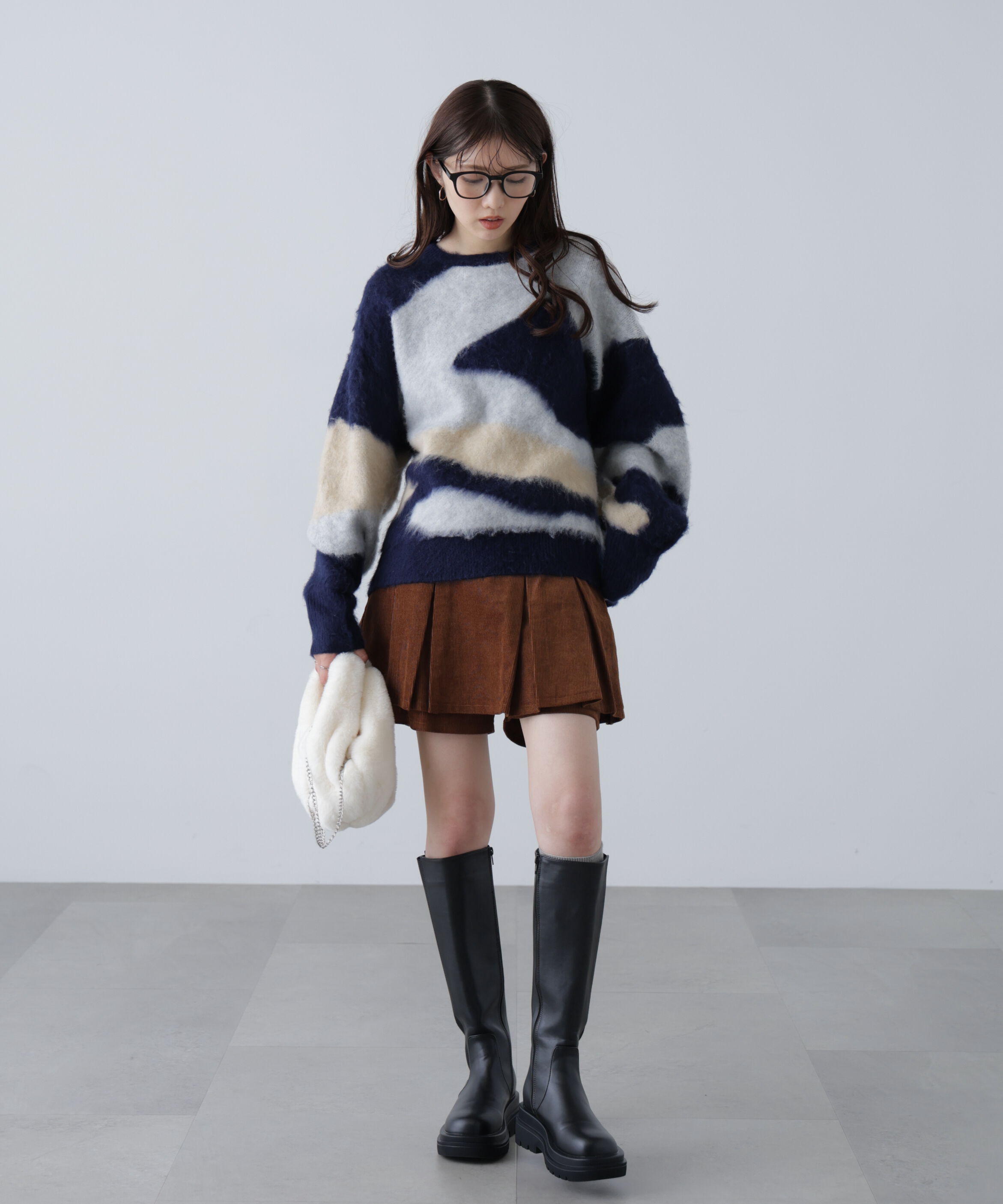  「起毛ニュアンス柄ニット」|ニット・セーター|