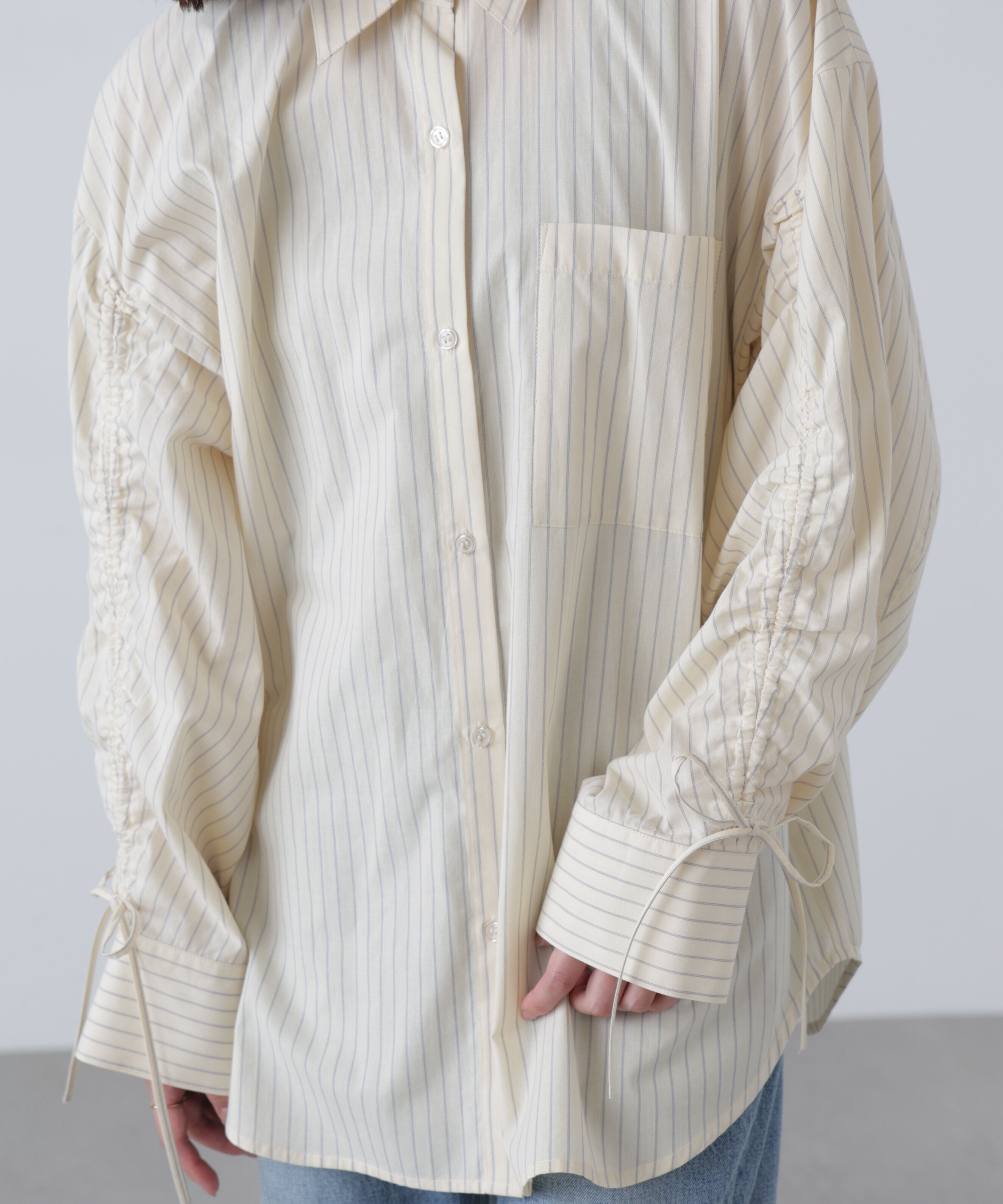  「袖シャーリングオーバーシャツ」|シャツ・ブラウス|