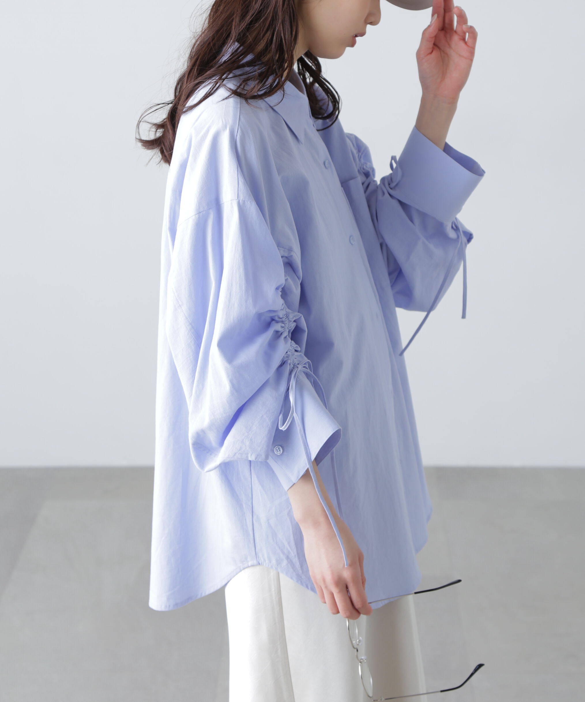  「袖シャーリングオーバーシャツ」|シャツ・ブラウス|