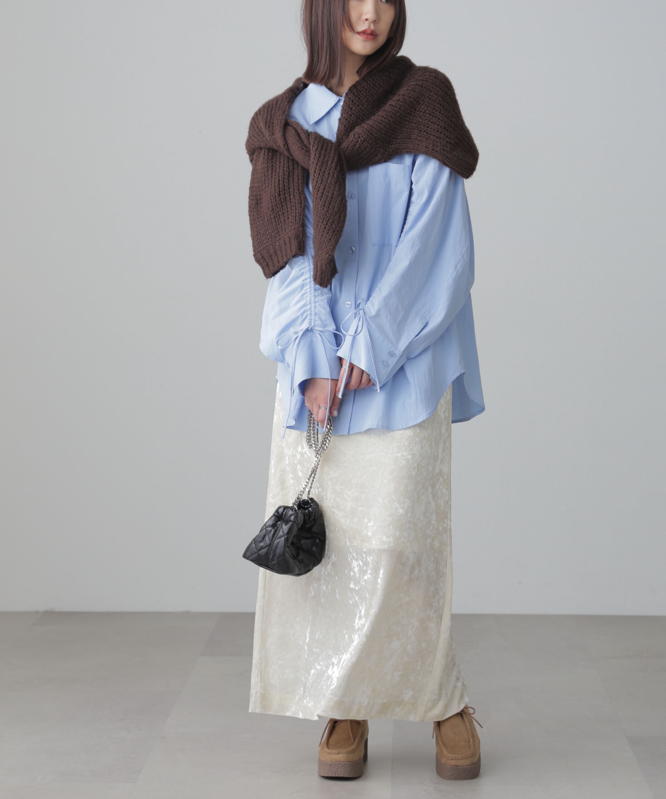  「袖シャーリングオーバーシャツ」|シャツ・ブラウス|