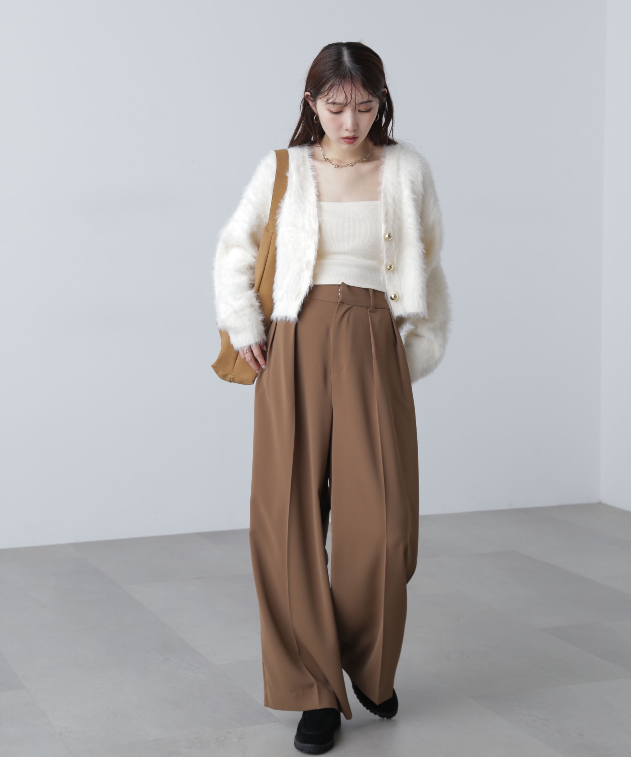  「金ボタンロングシャギーニットカーディガン〈ＭＦＭ〉」|ニット・セーター|