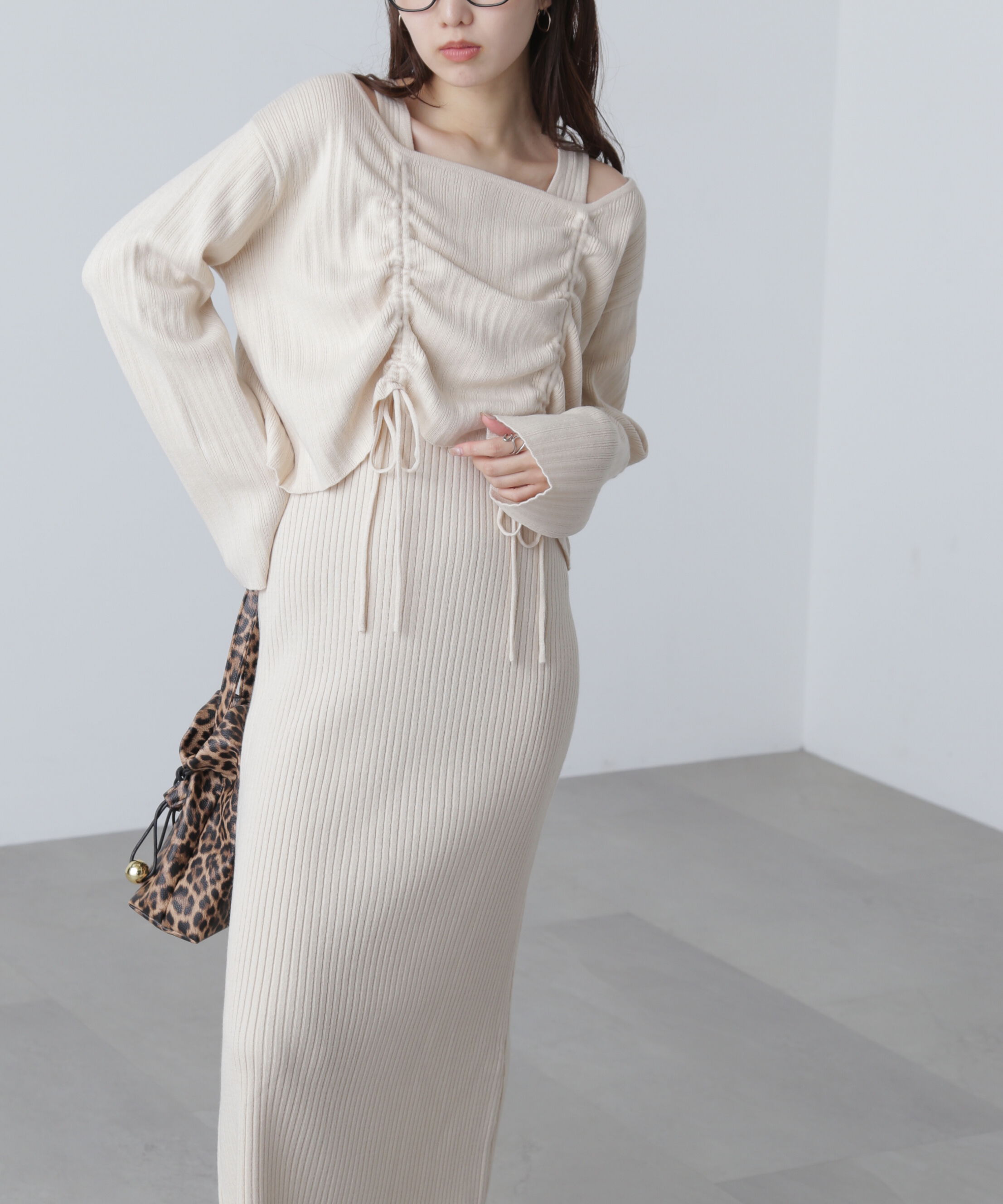  「ドロストリブニットセットアップ」|ワンピース|