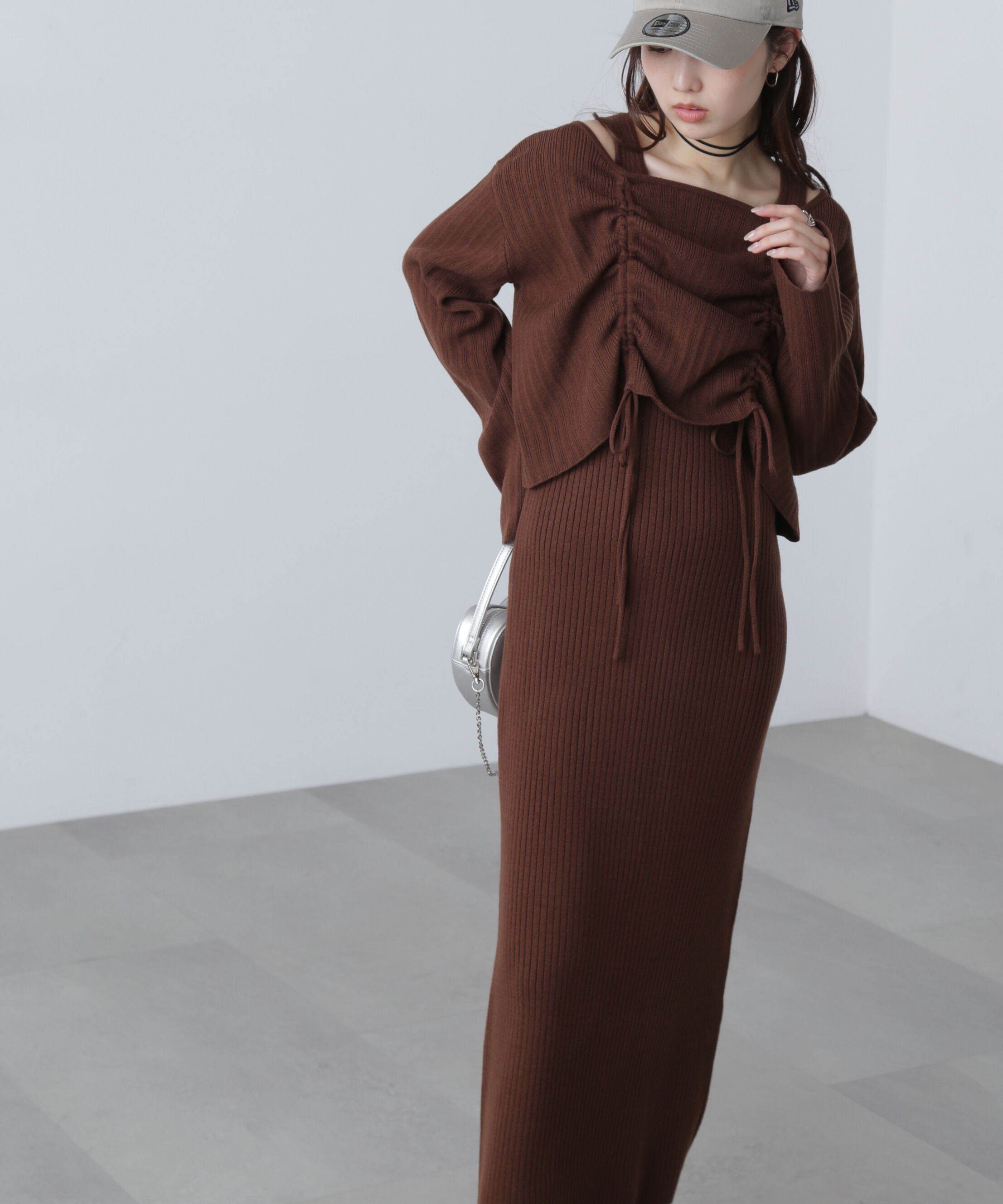  「ドロストリブニットセットアップ」|ワンピース|