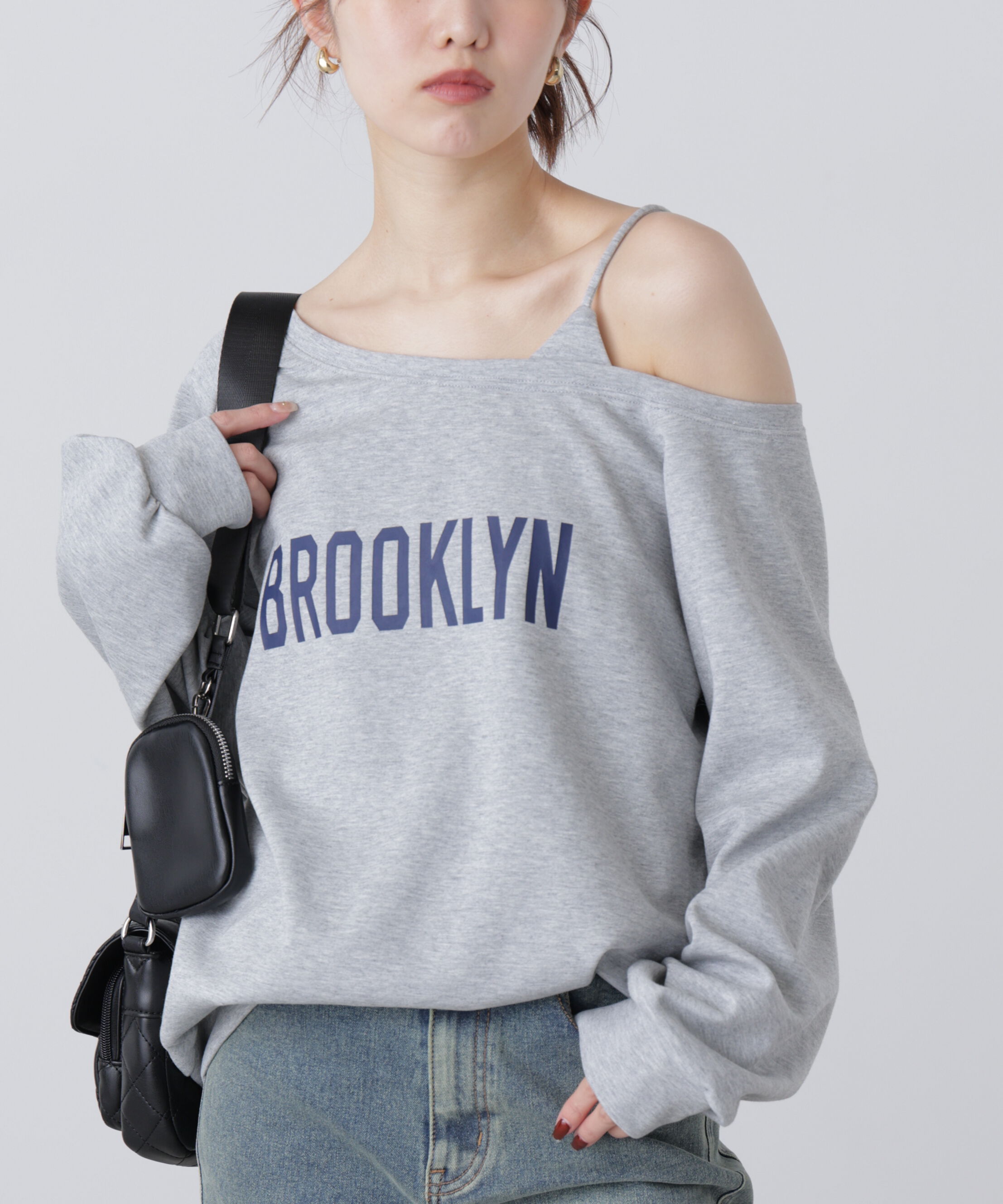  「ワンショルロゴプリントスウェット」|Tシャツ・カットソー|グレー