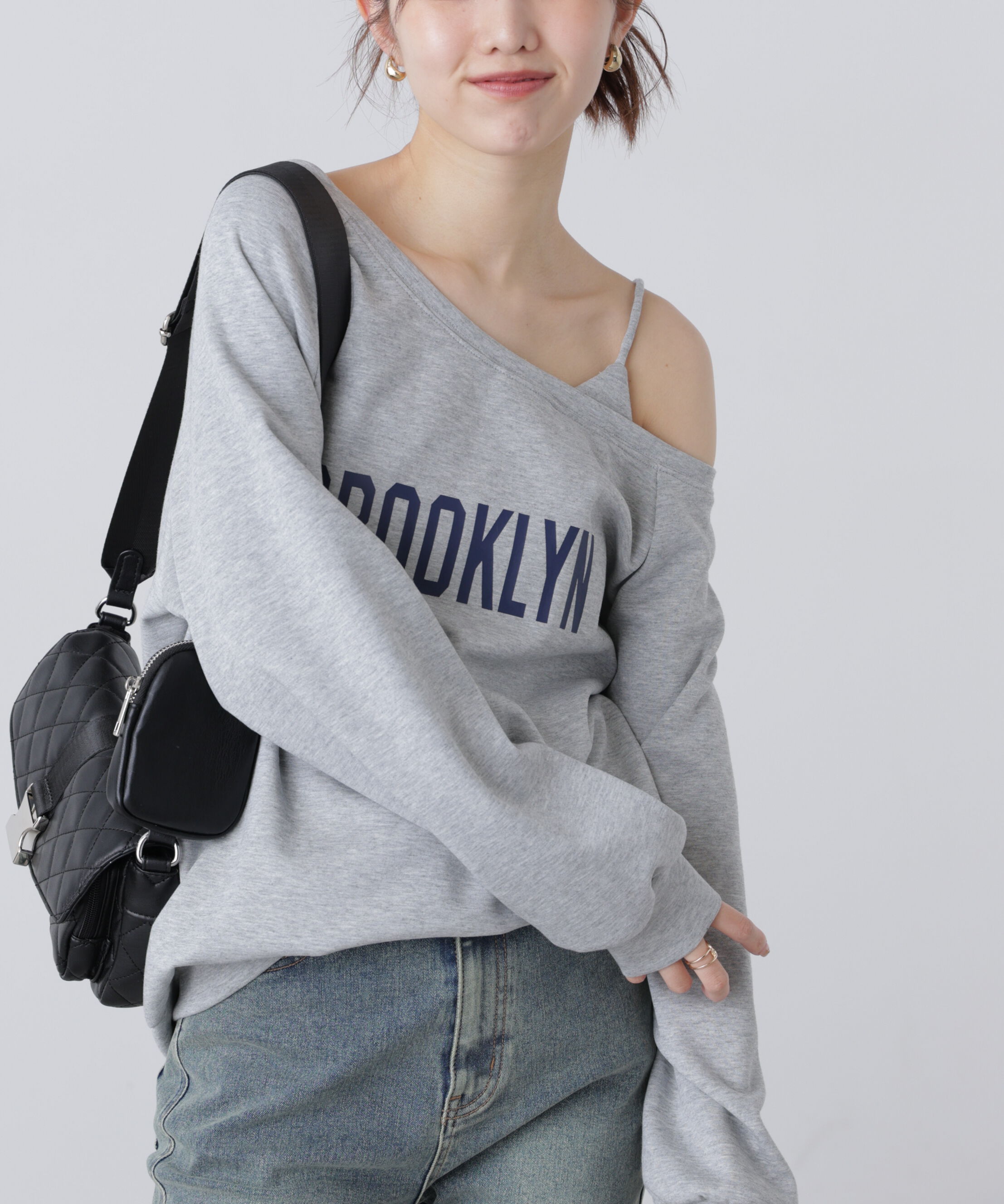  「ワンショルロゴプリントスウェット」|Tシャツ・カットソー|