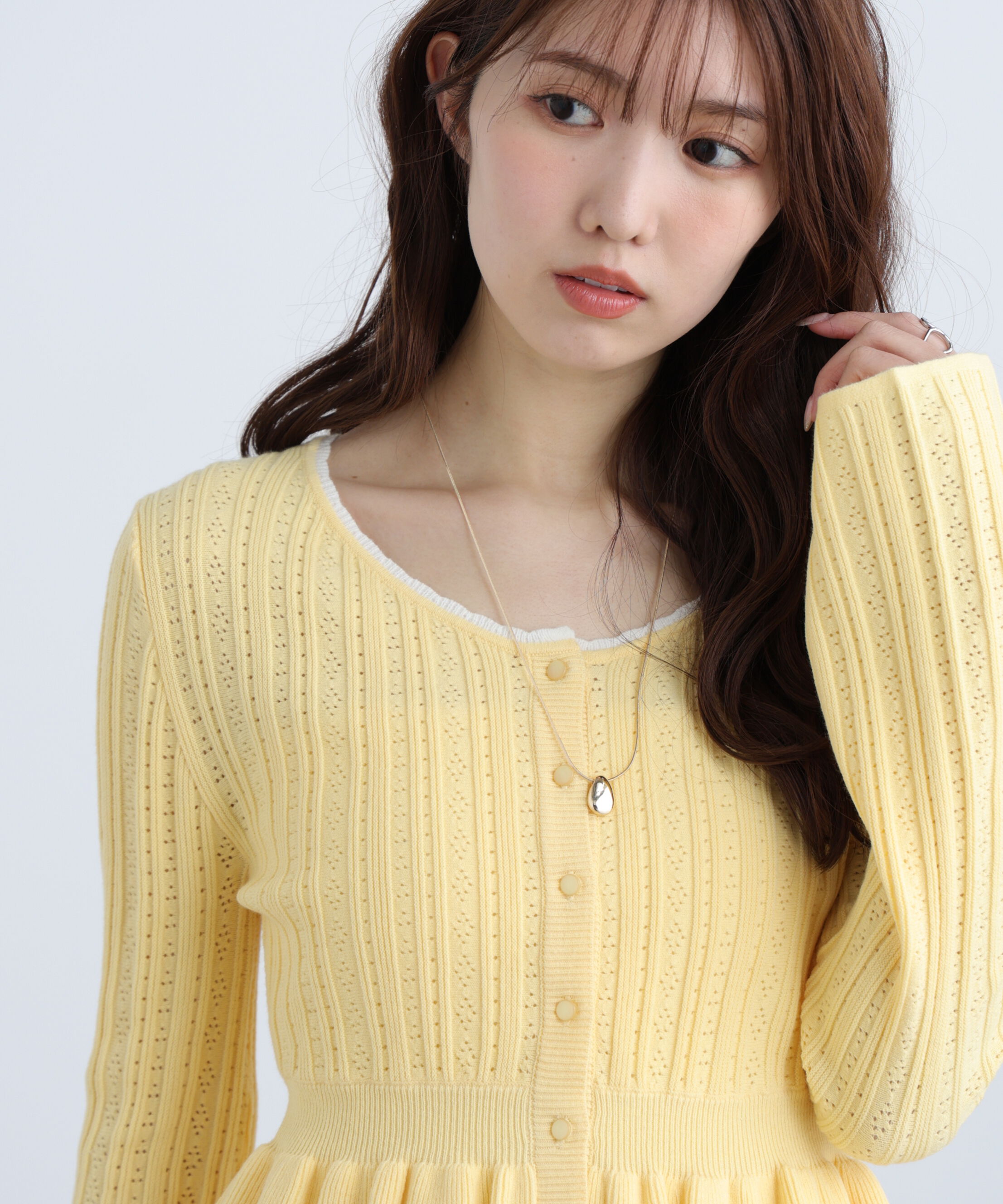  「ビーンロングネックレス」|その他|ゴールド