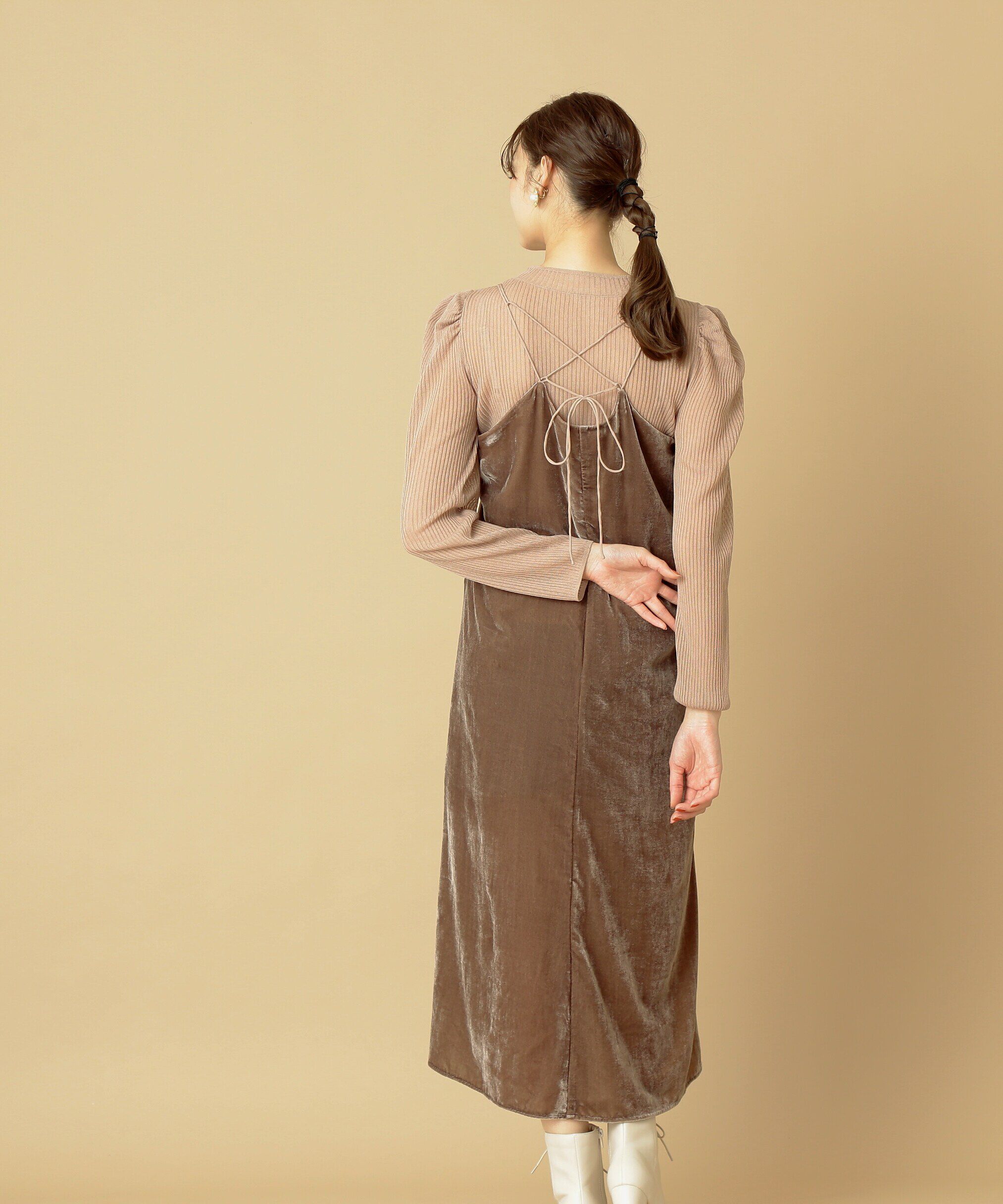  「シアートップスキャミワンピースセット」|ワンピース|