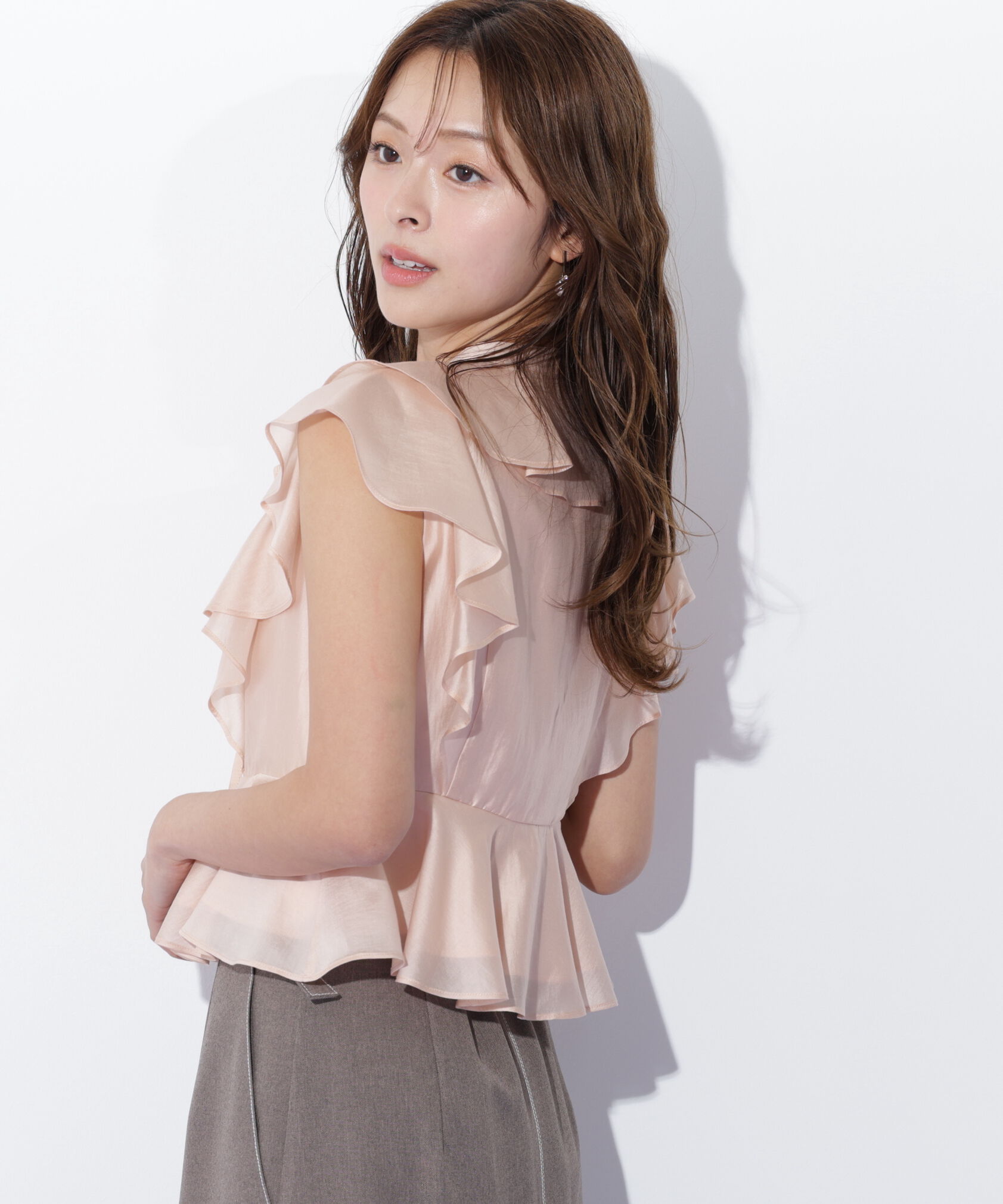  「ペプラムラッフルブラウス」|シャツ・ブラウス|