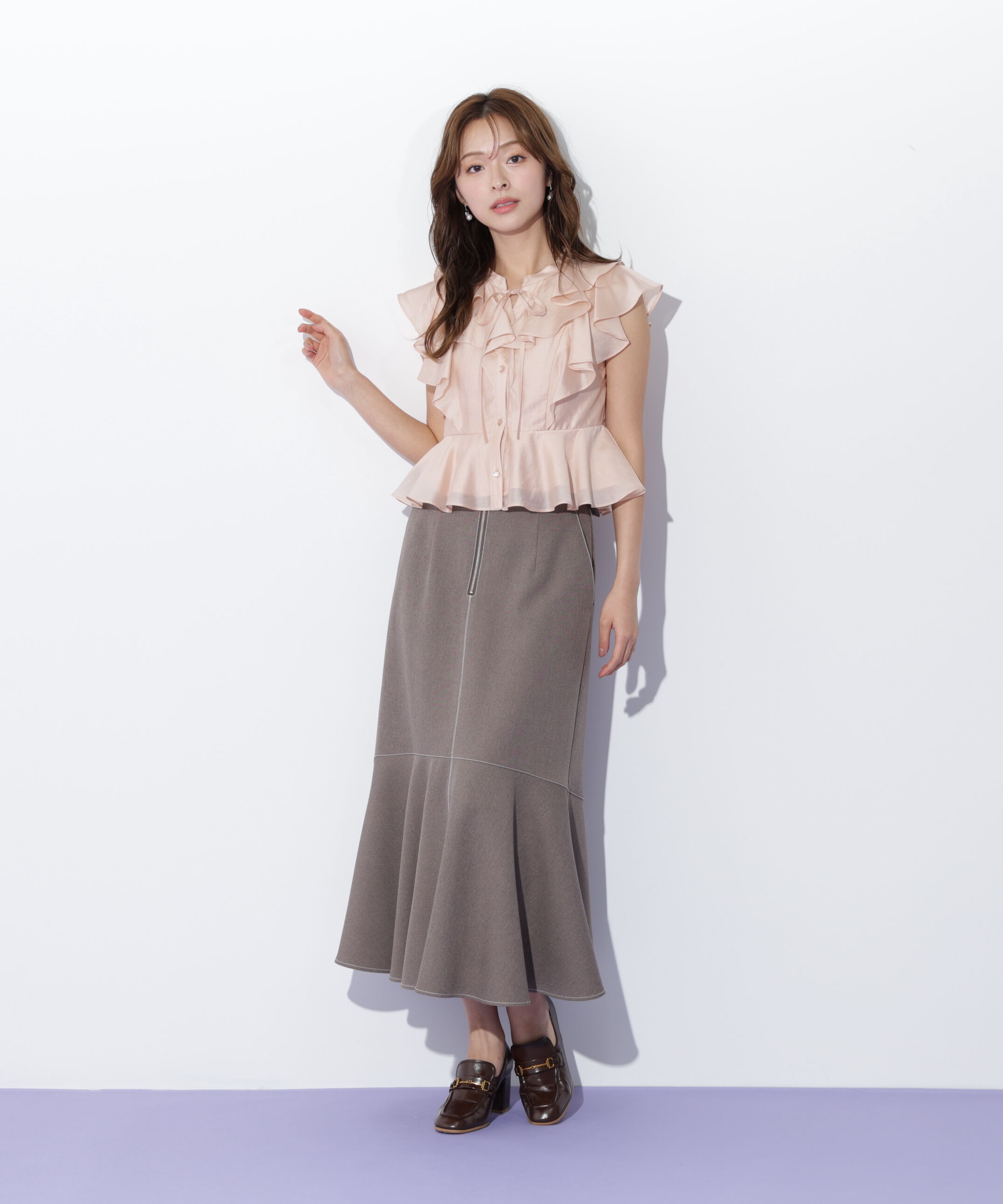  「ペプラムラッフルブラウス」|シャツ・ブラウス|