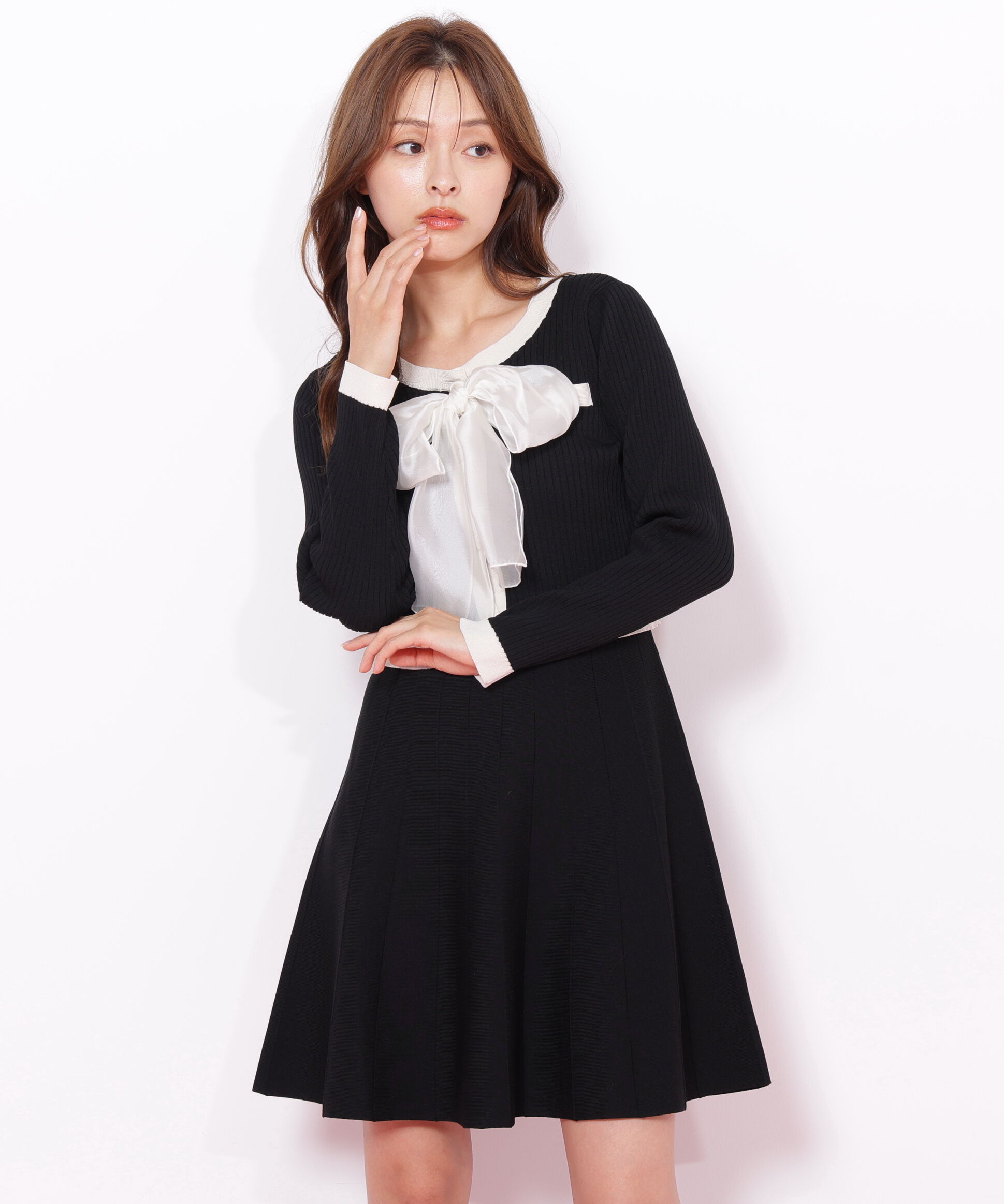  「ビッグリボンニットアップ」|ワンピース|