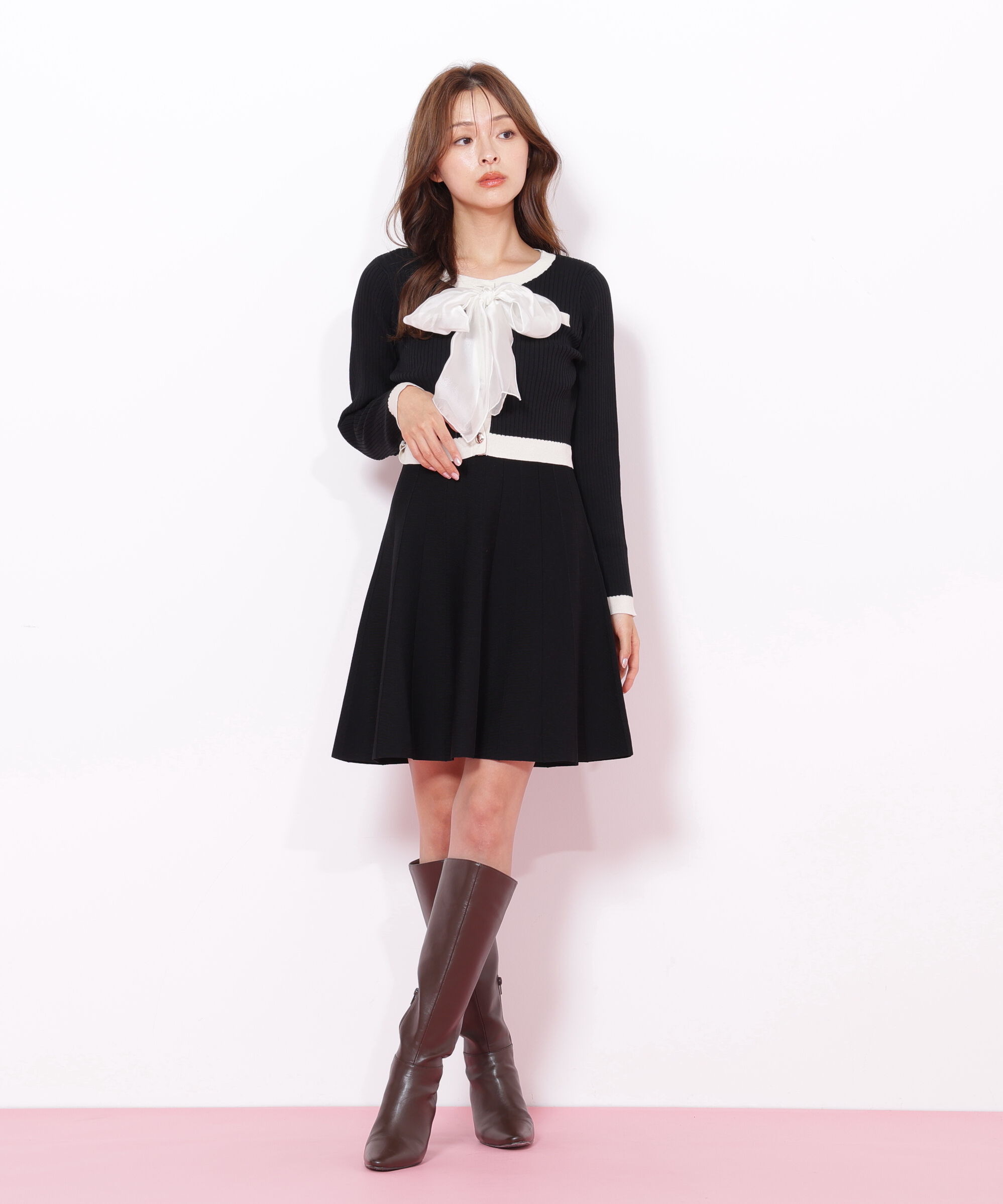  「ビッグリボンニットアップ」|ワンピース|