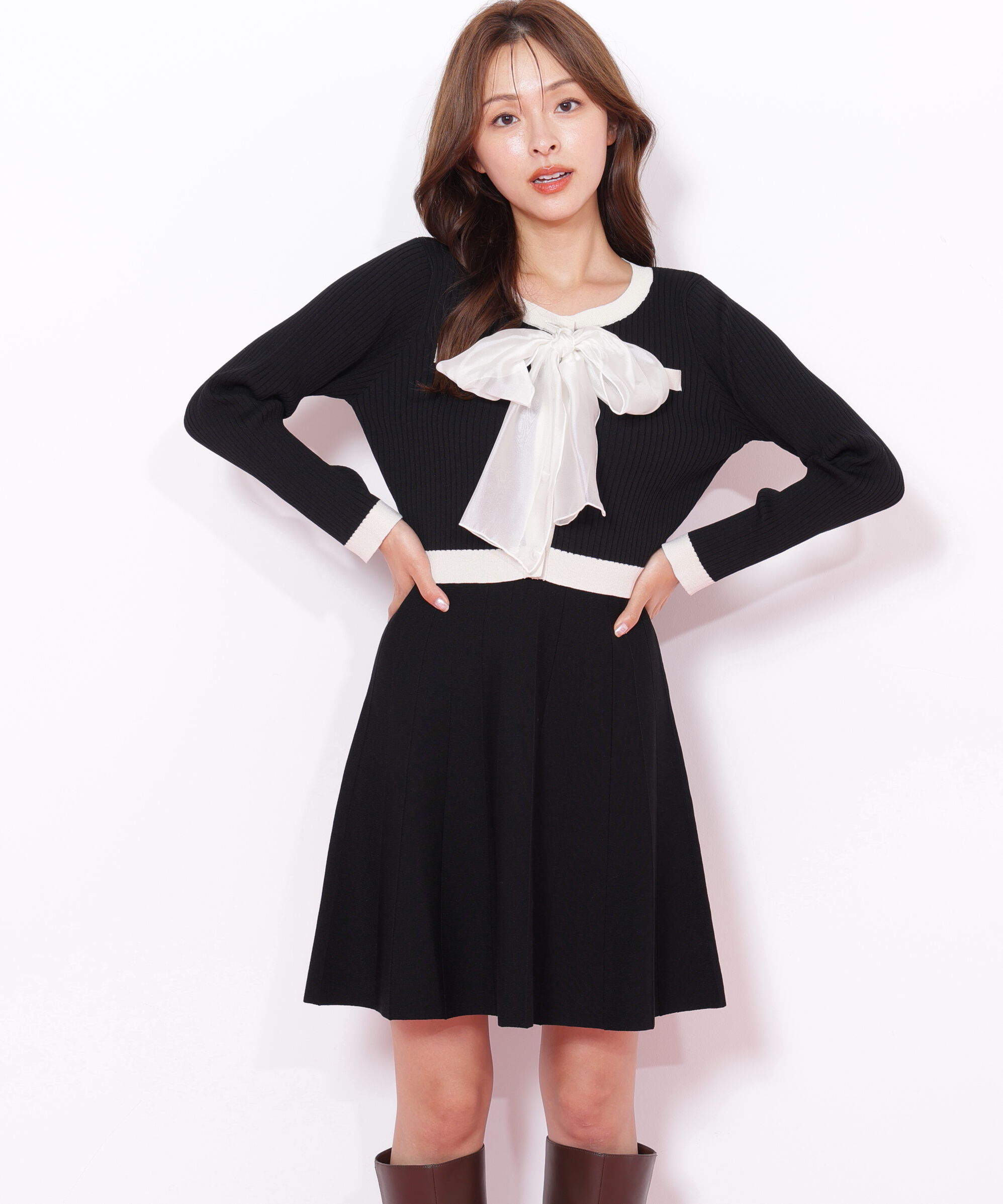  「ビッグリボンニットアップ」|ワンピース|