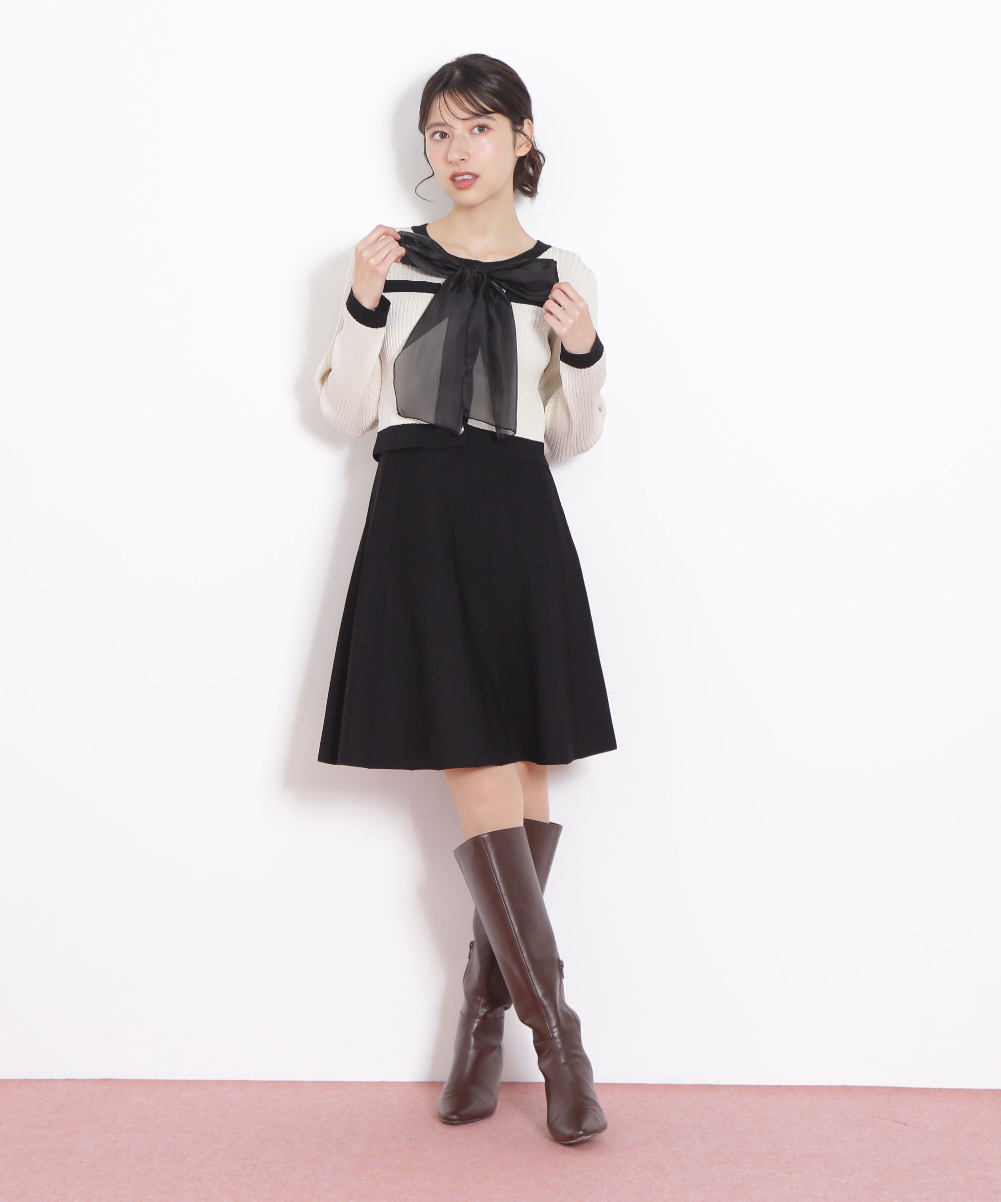  「ビッグリボンニットアップ」|ワンピース|