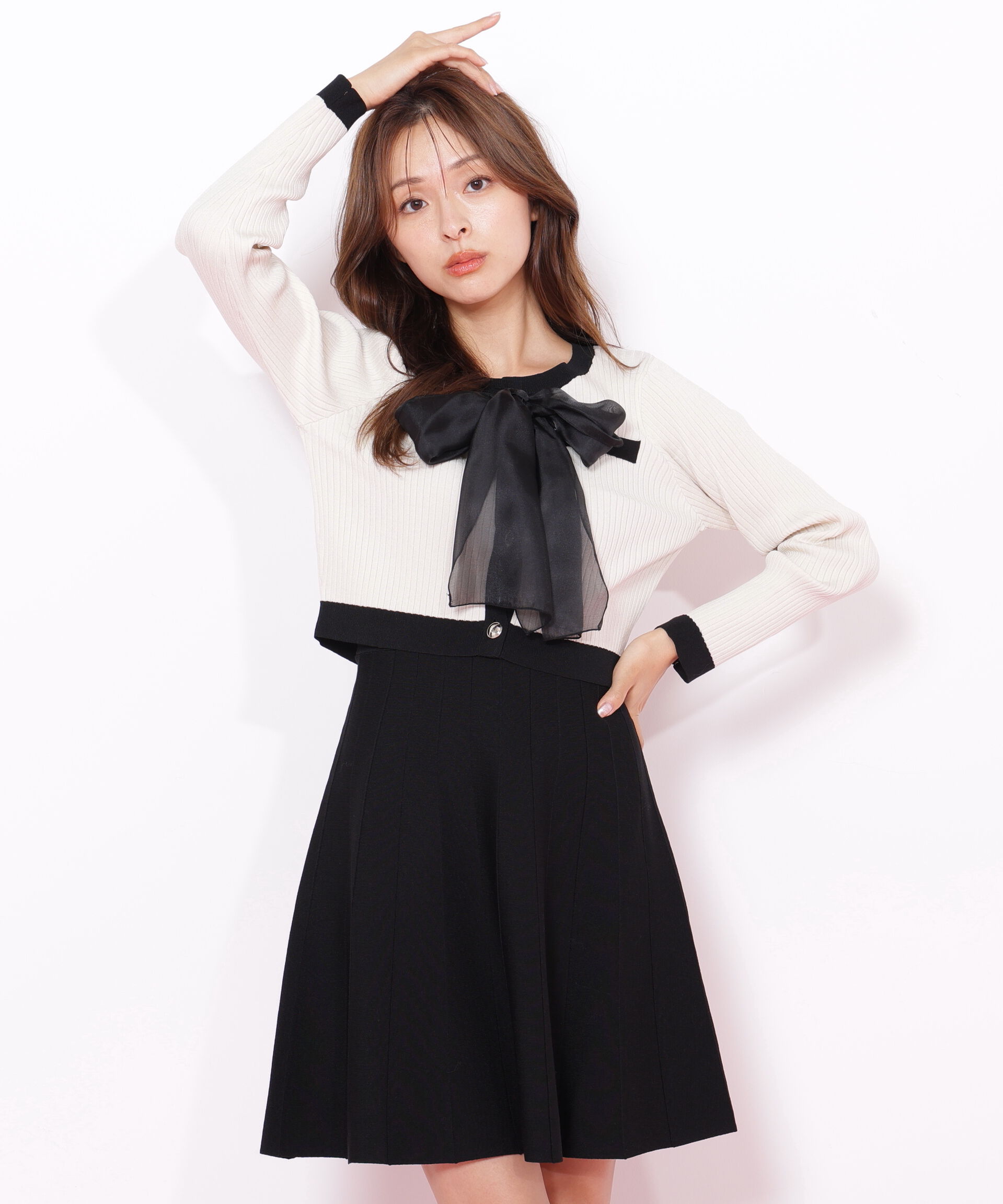  「ビッグリボンニットアップ」|ワンピース|