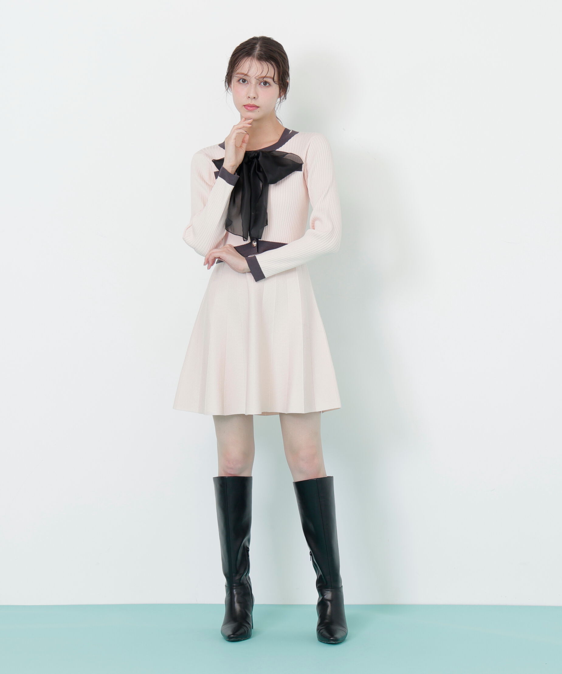  「ビッグリボンニットアップ」|ワンピース|