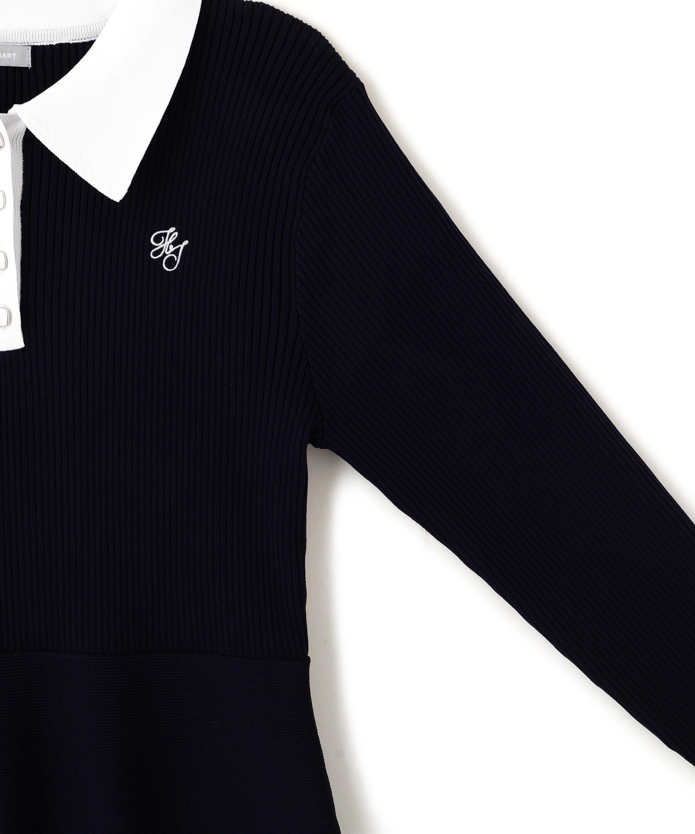  「長袖ポロネックニットワンピース」|ワンピース|