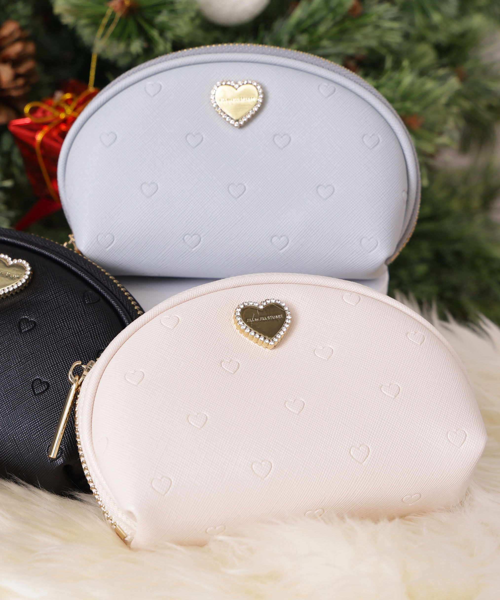  「エンボスハートポーチ」|財布|ライトピンク