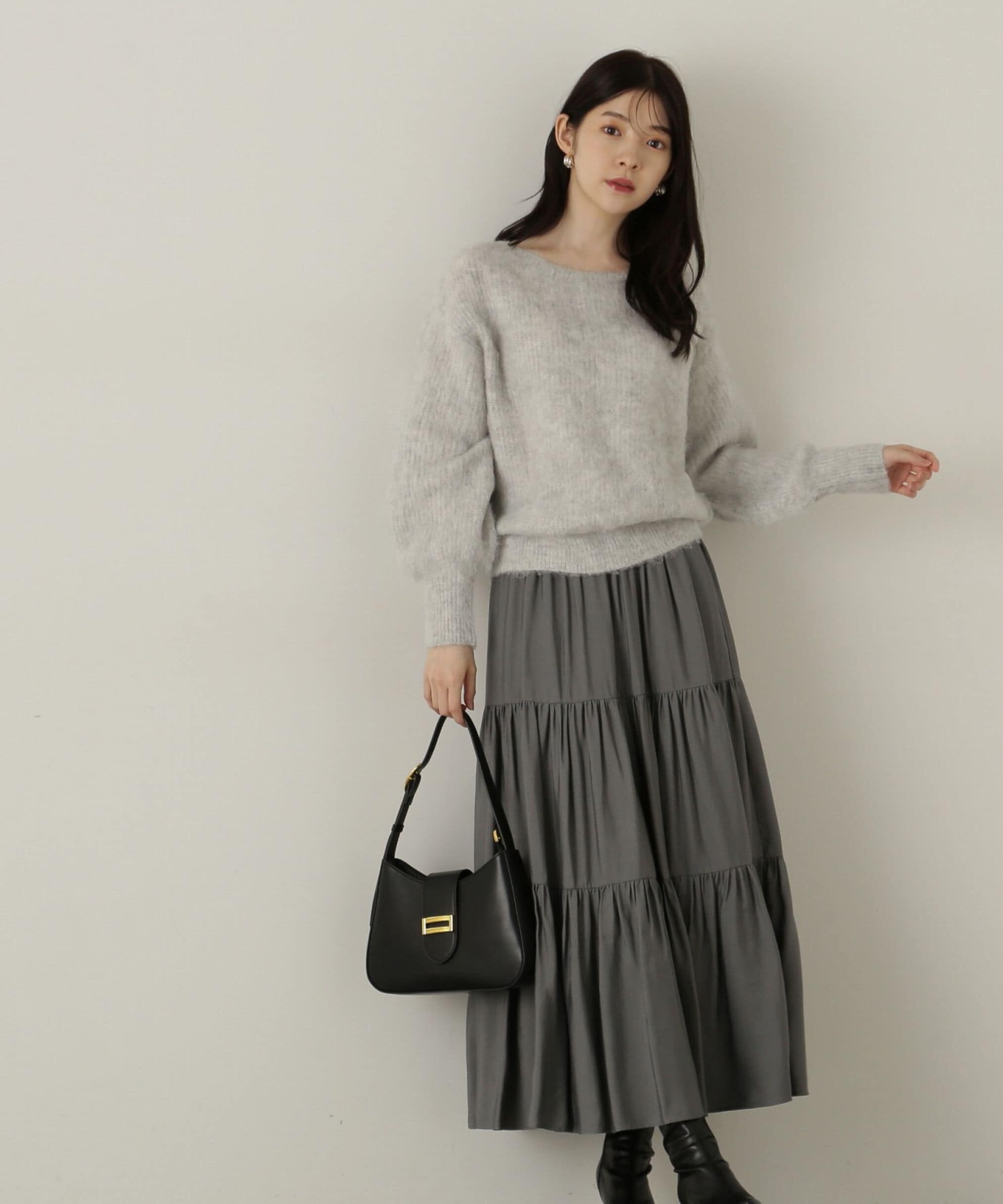 PROPORTION BODY DRESSING「パウダーサテンティアードスカート　24AW」|スカート|