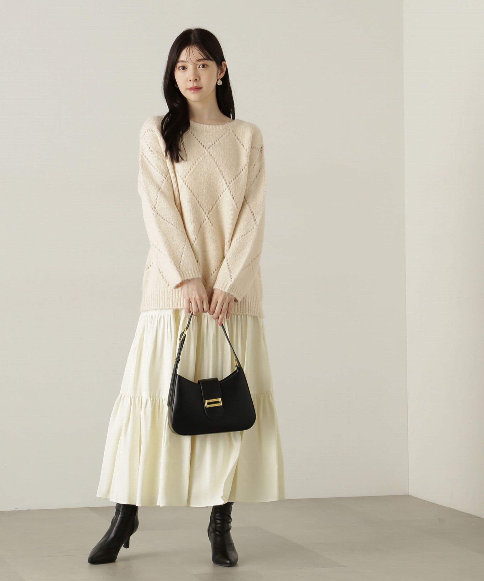 PROPORTION BODY DRESSING「パウダーサテンティアードスカート　24AW」|スカート|