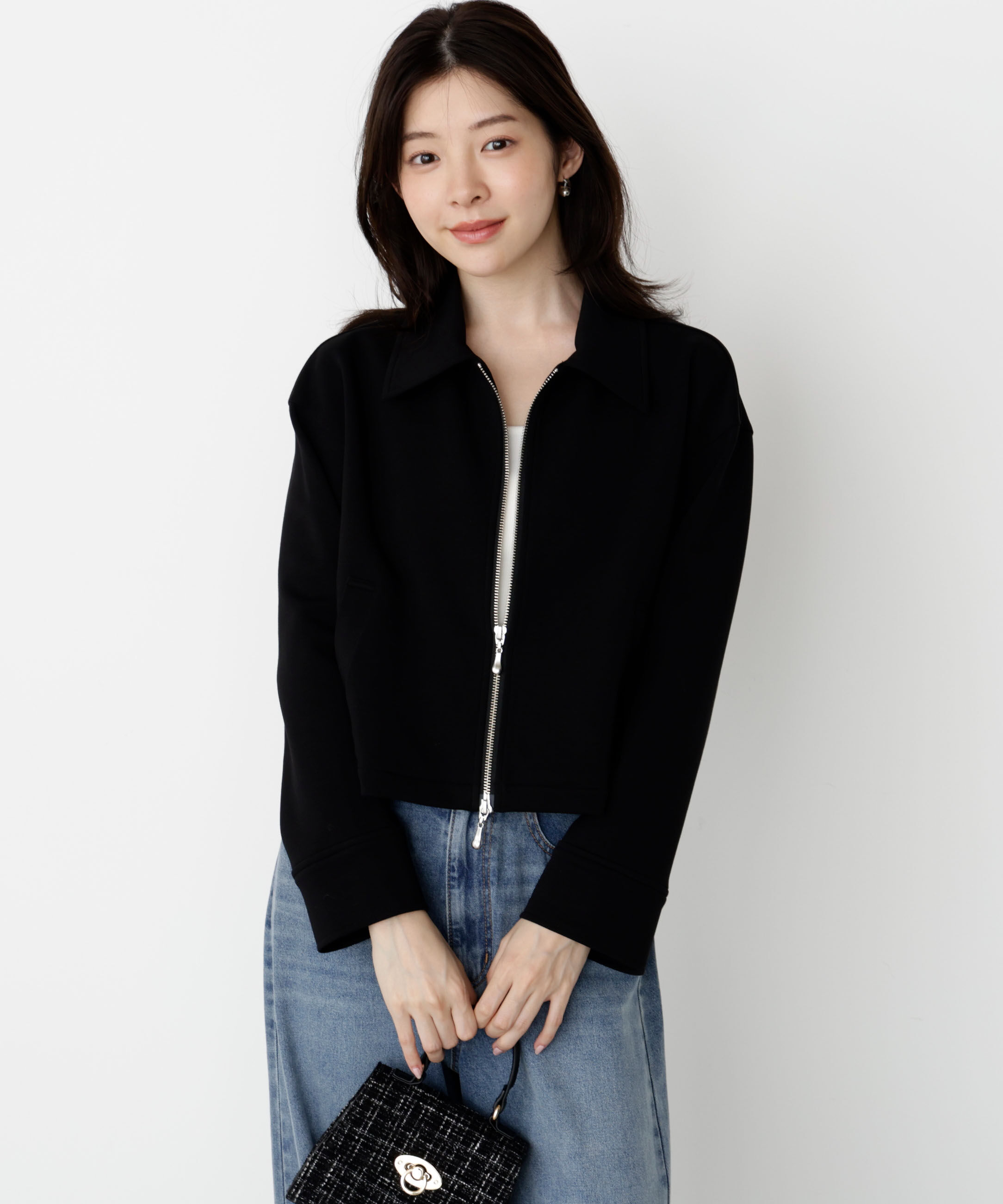 PROPORTION BODY DRESSING「襟付きジップカットジャケット 25AW」|ブルゾン・スタジャン|