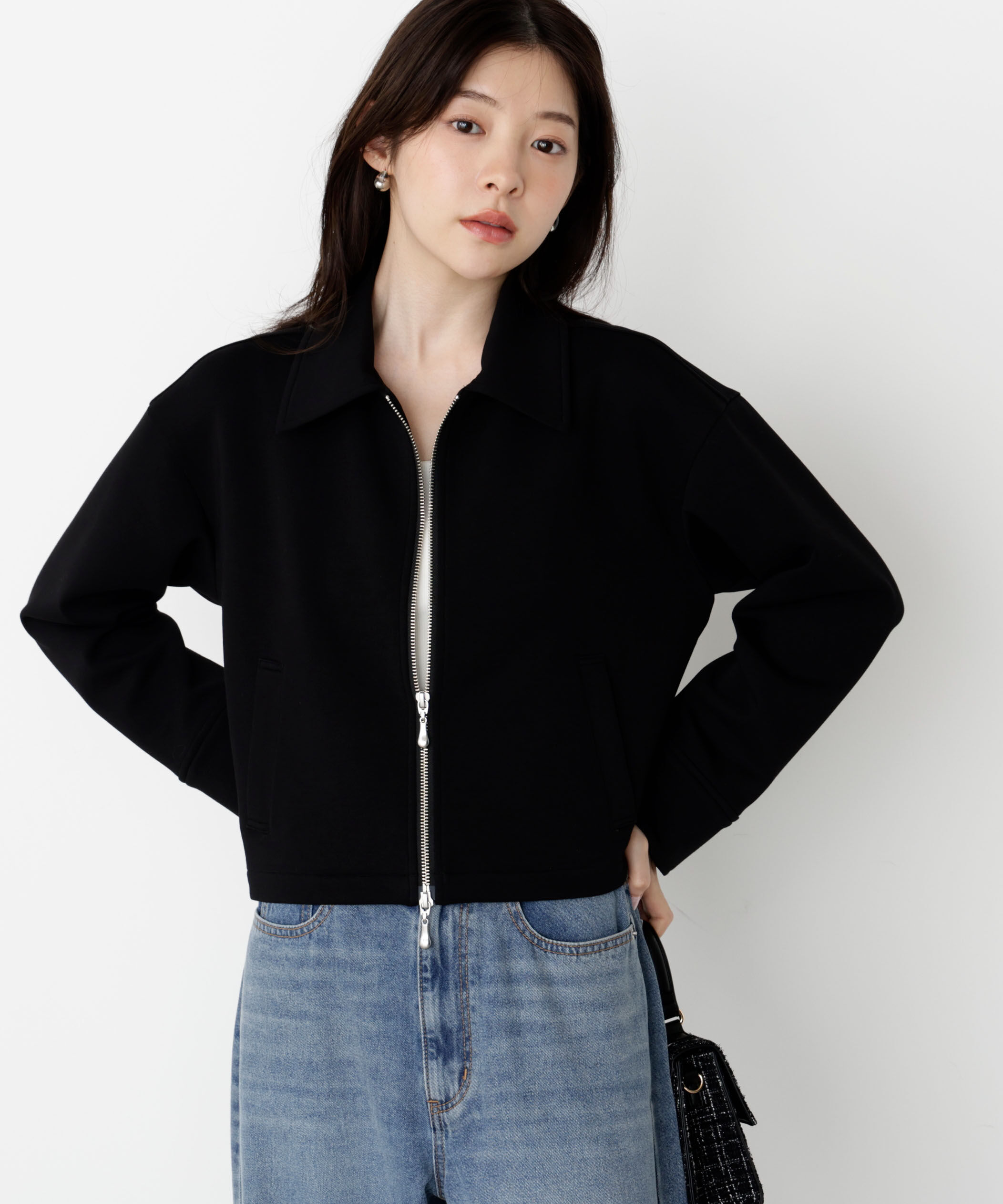 PROPORTION BODY DRESSING「襟付きジップカットジャケット 25AW」|ブルゾン・スタジャン|