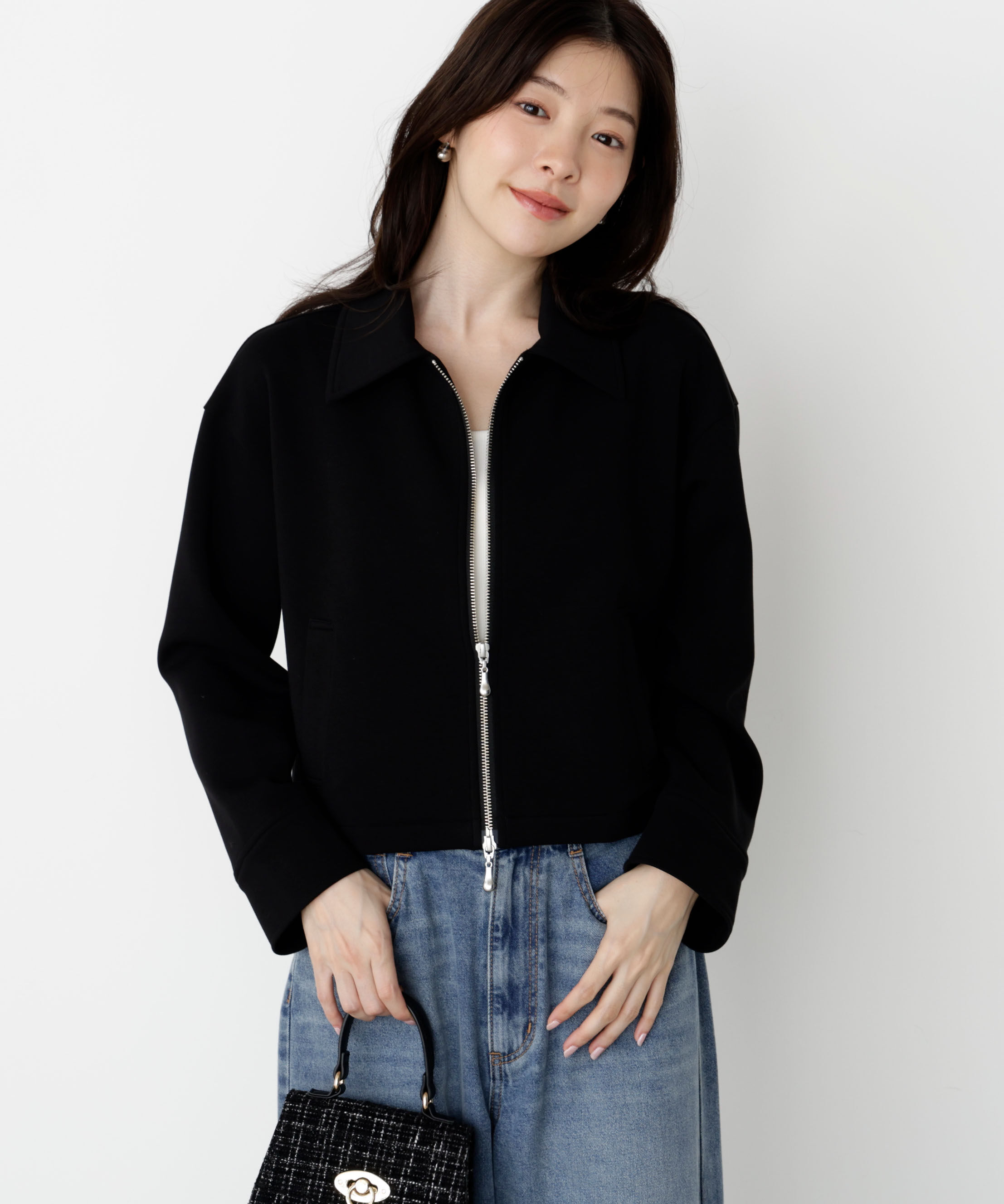 PROPORTION BODY DRESSING「襟付きジップカットジャケット 25AW」|ブルゾン・スタジャン|