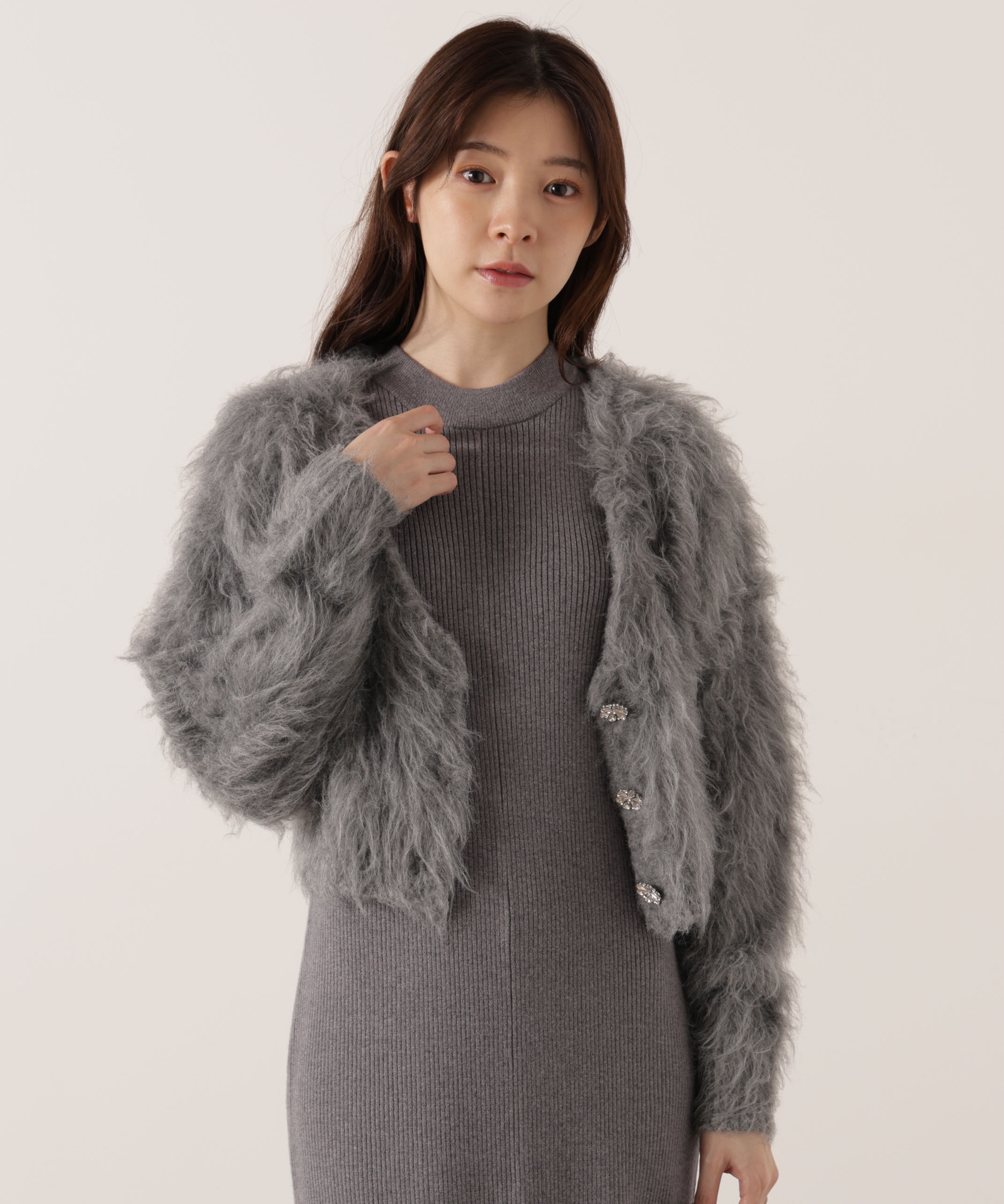 PROPORTION BODY DRESSING「シャギーカーデニットセットアップ 25AW」|ワンピース|