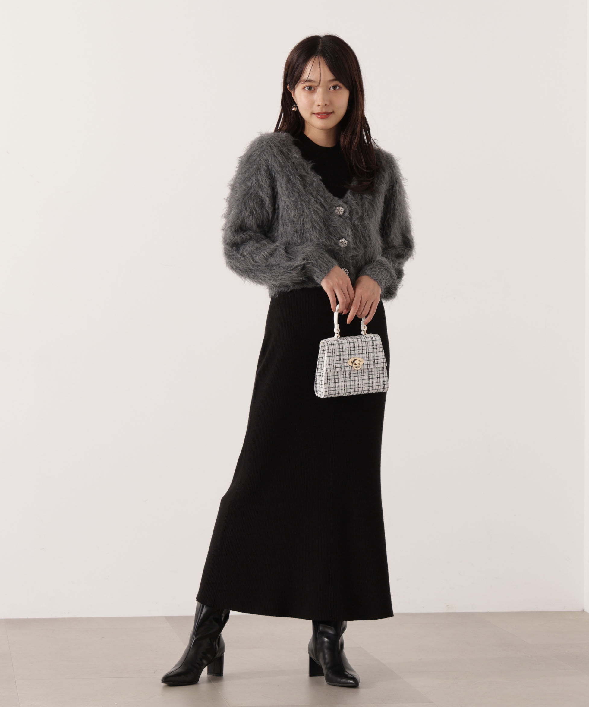 PROPORTION BODY DRESSING「シャギーカーデニットセットアップ 25AW」|ワンピース|