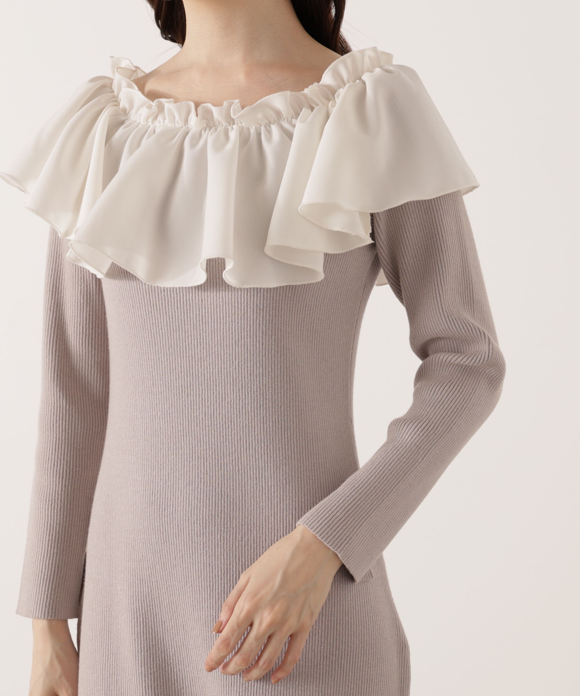 PROPORTION BODY DRESSING「2wayオフショルニットワンピース 25AW」|ワンピース|