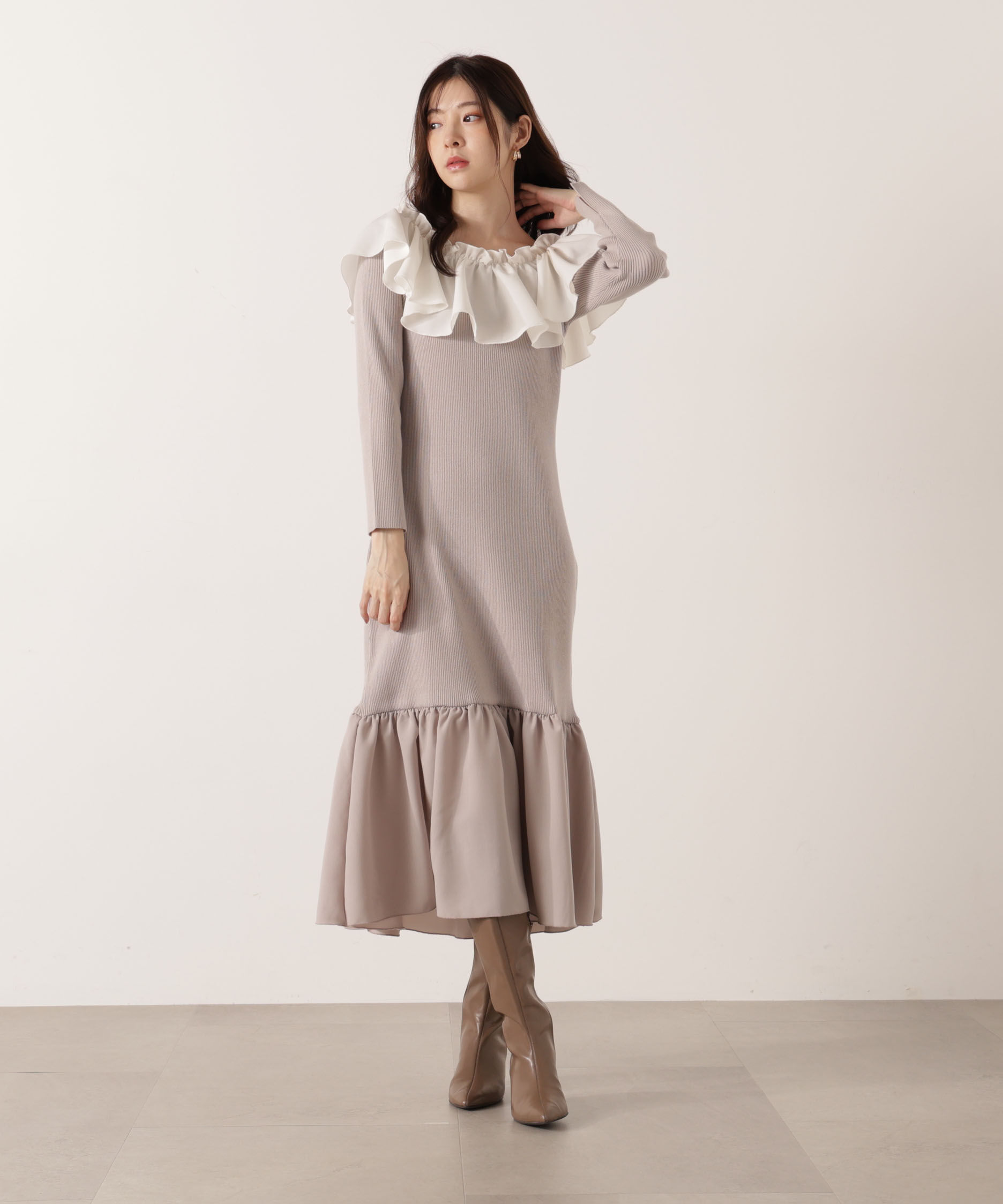 PROPORTION BODY DRESSING「2wayオフショルニットワンピース 25AW」|ワンピース|