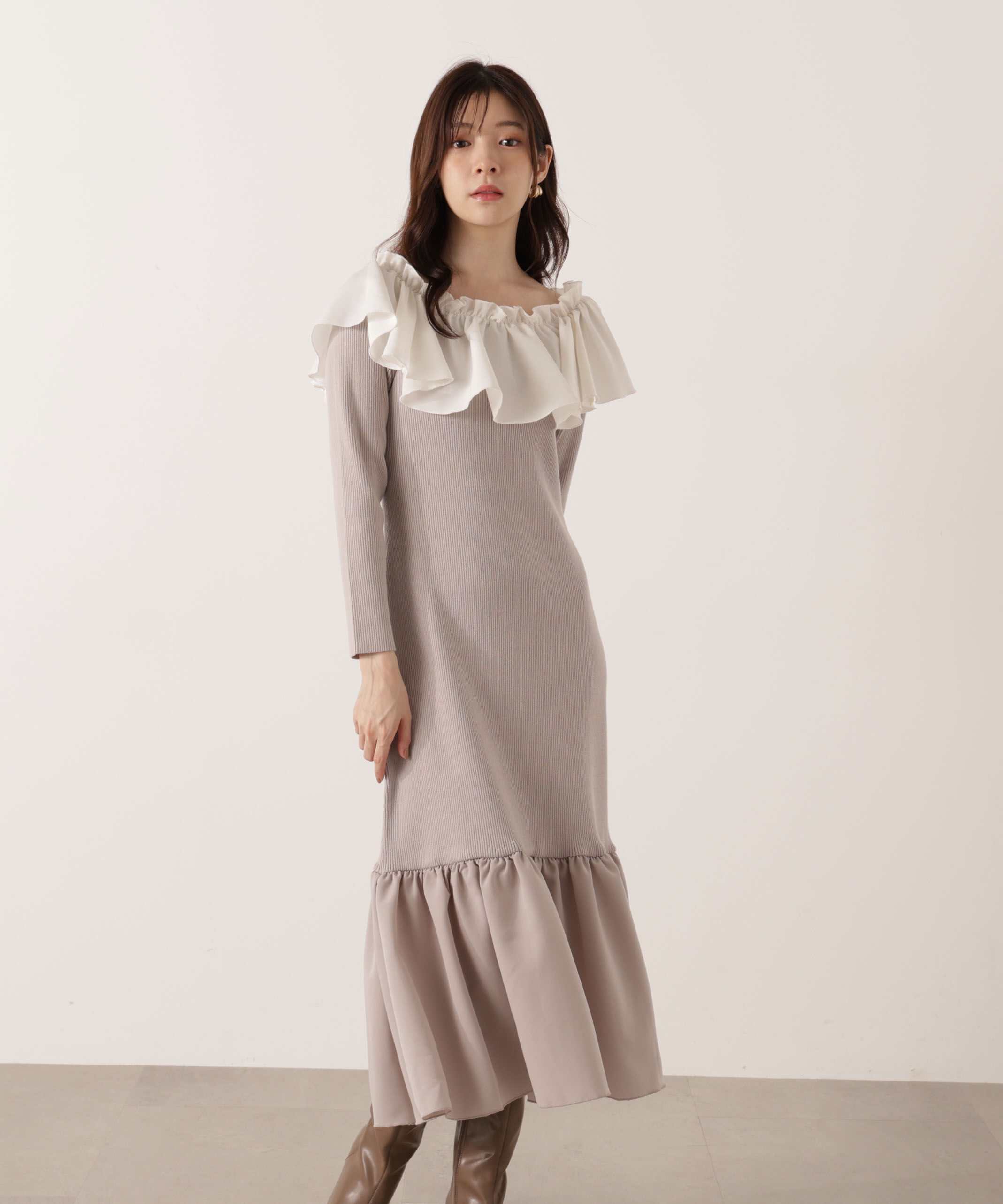 PROPORTION BODY DRESSING「2wayオフショルニットワンピース 25AW」|ワンピース|