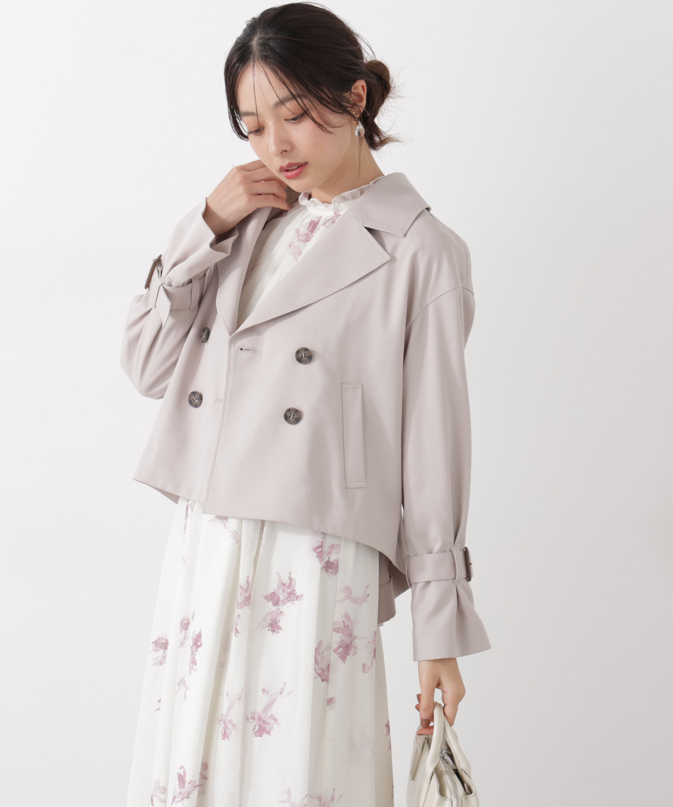 PROPORTION BODY DRESSING「＜防シワ/花粉リリース＞ショートトレンチコート」|ブルゾン・スタジャン|