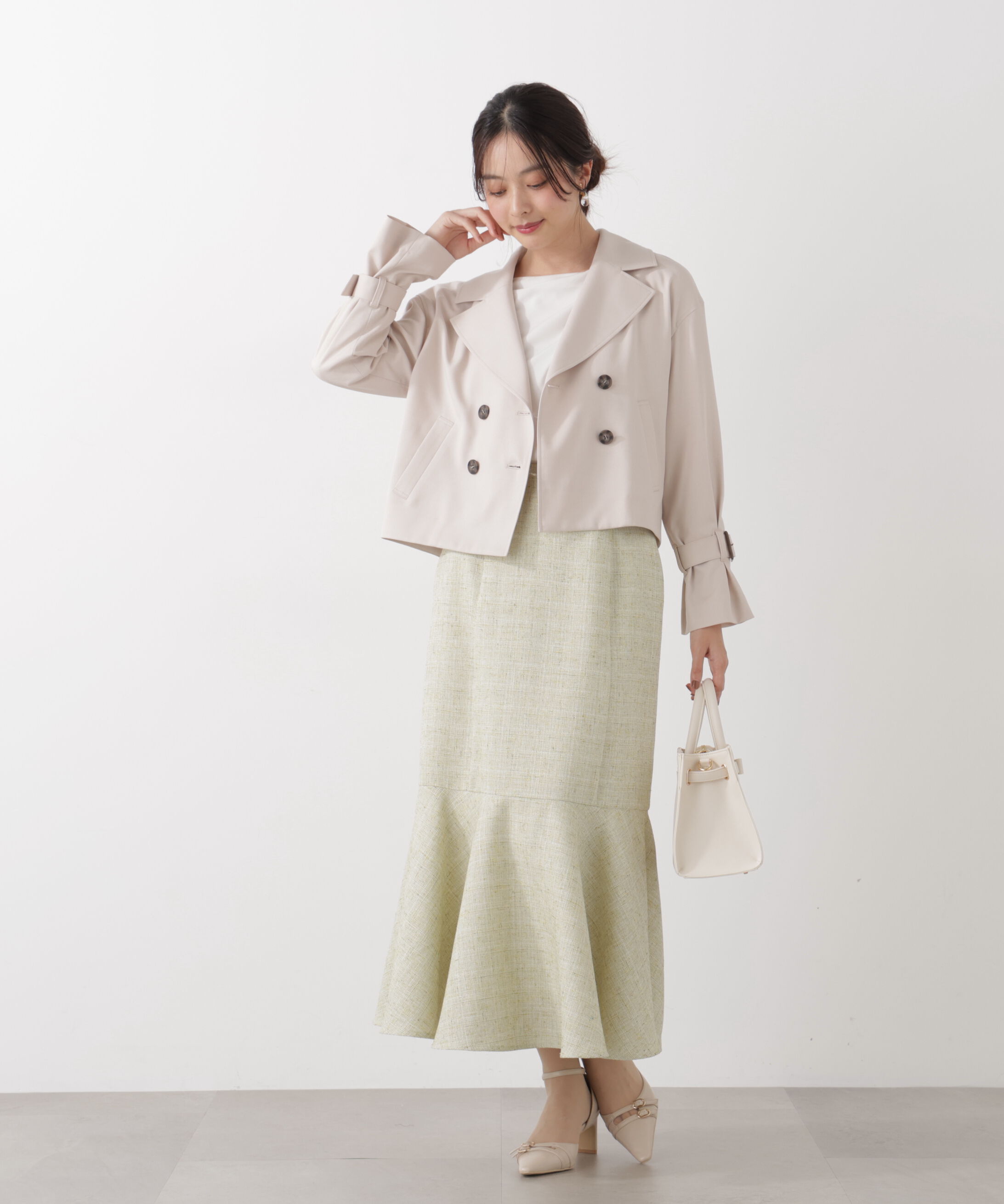 PROPORTION BODY DRESSING「＜防シワ/花粉リリース＞ショートトレンチコート」|ブルゾン・スタジャン|