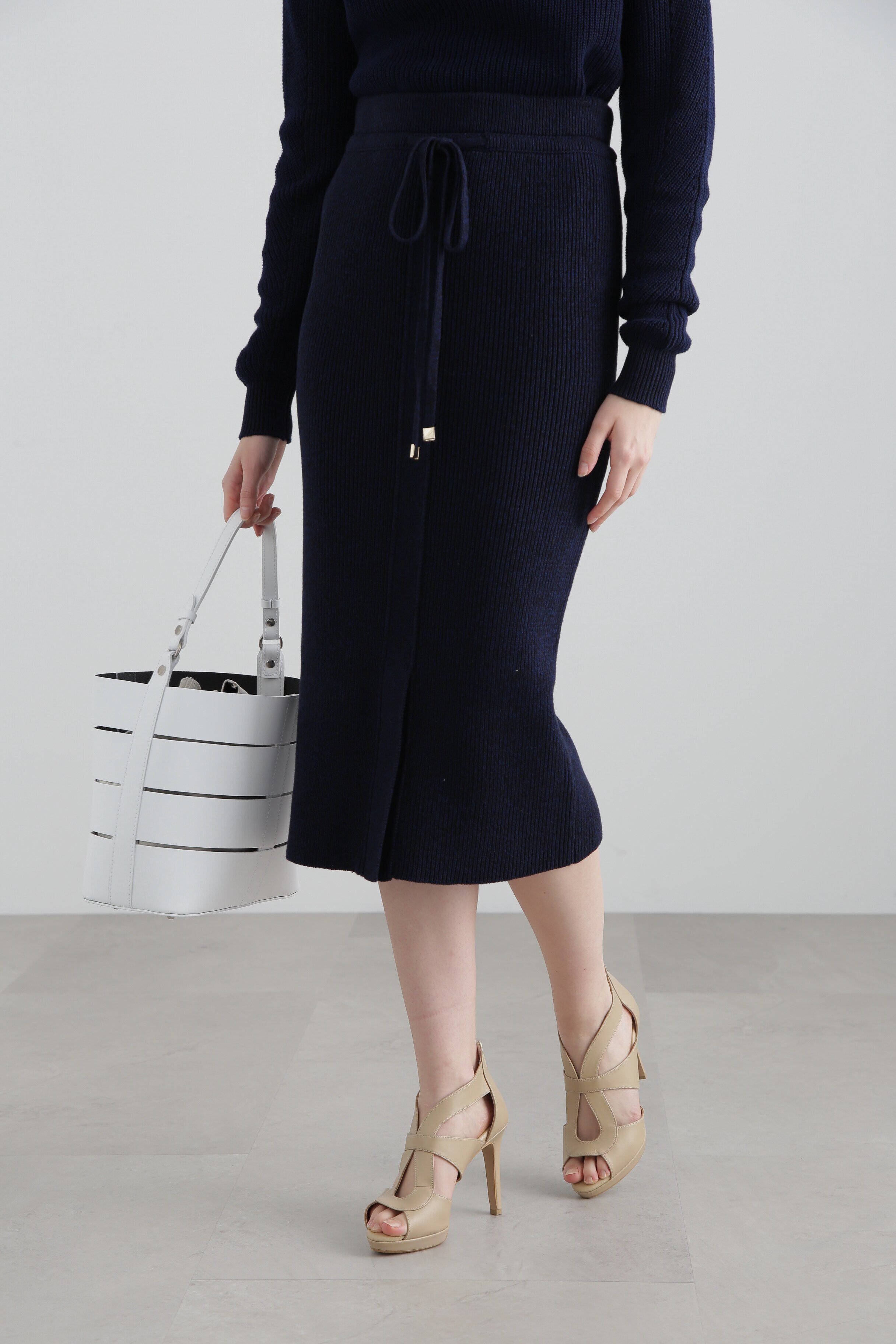  「◆ローゲージコットンアップスカート」|スカート|ネイビー