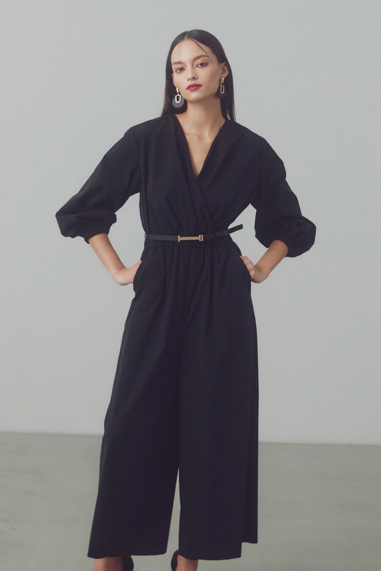  「◆カシュクールジャンプスーツ」|ワンピース|ブラック