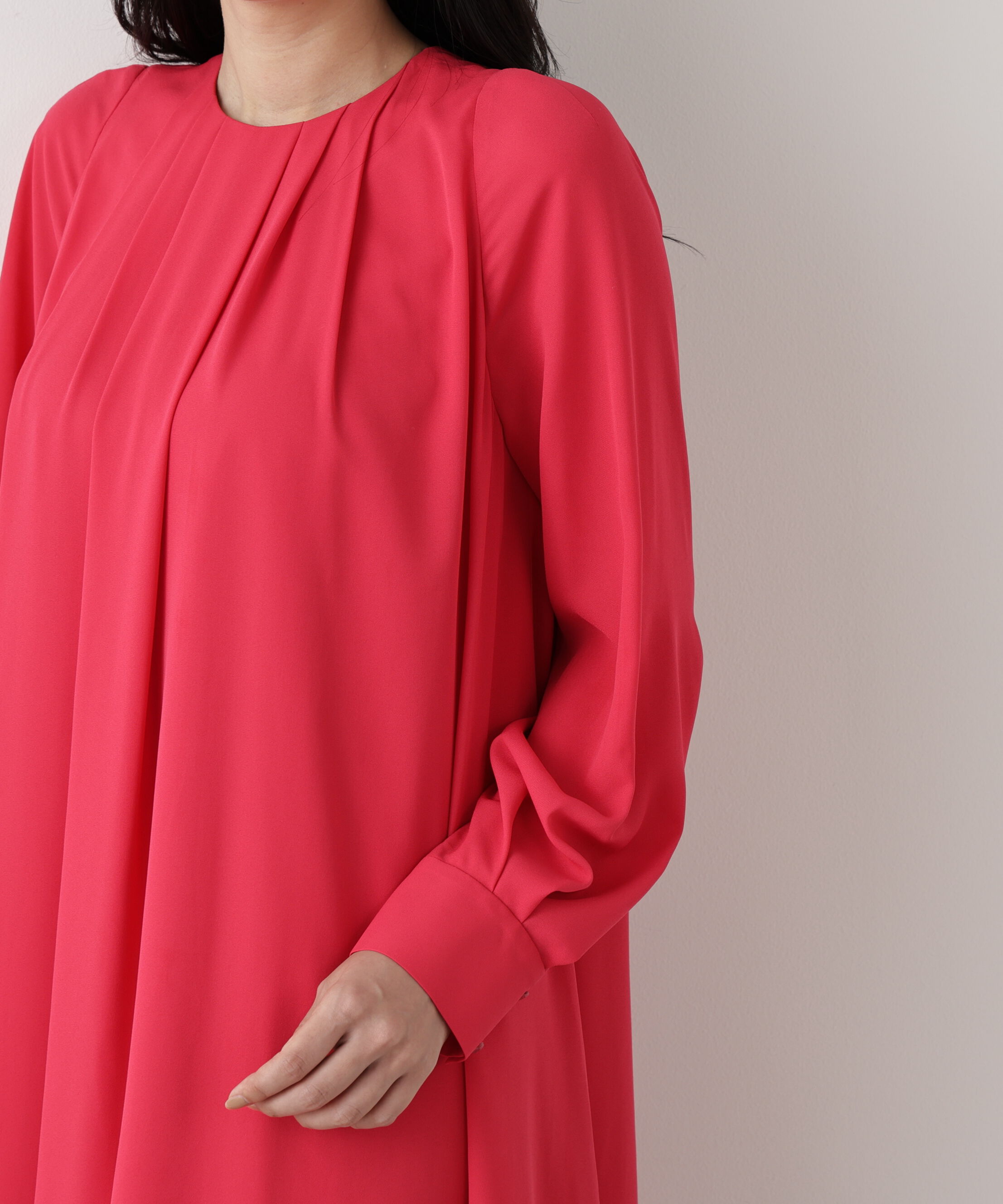  「◆タックフレアジョーゼットワンピース」|ワンピース|