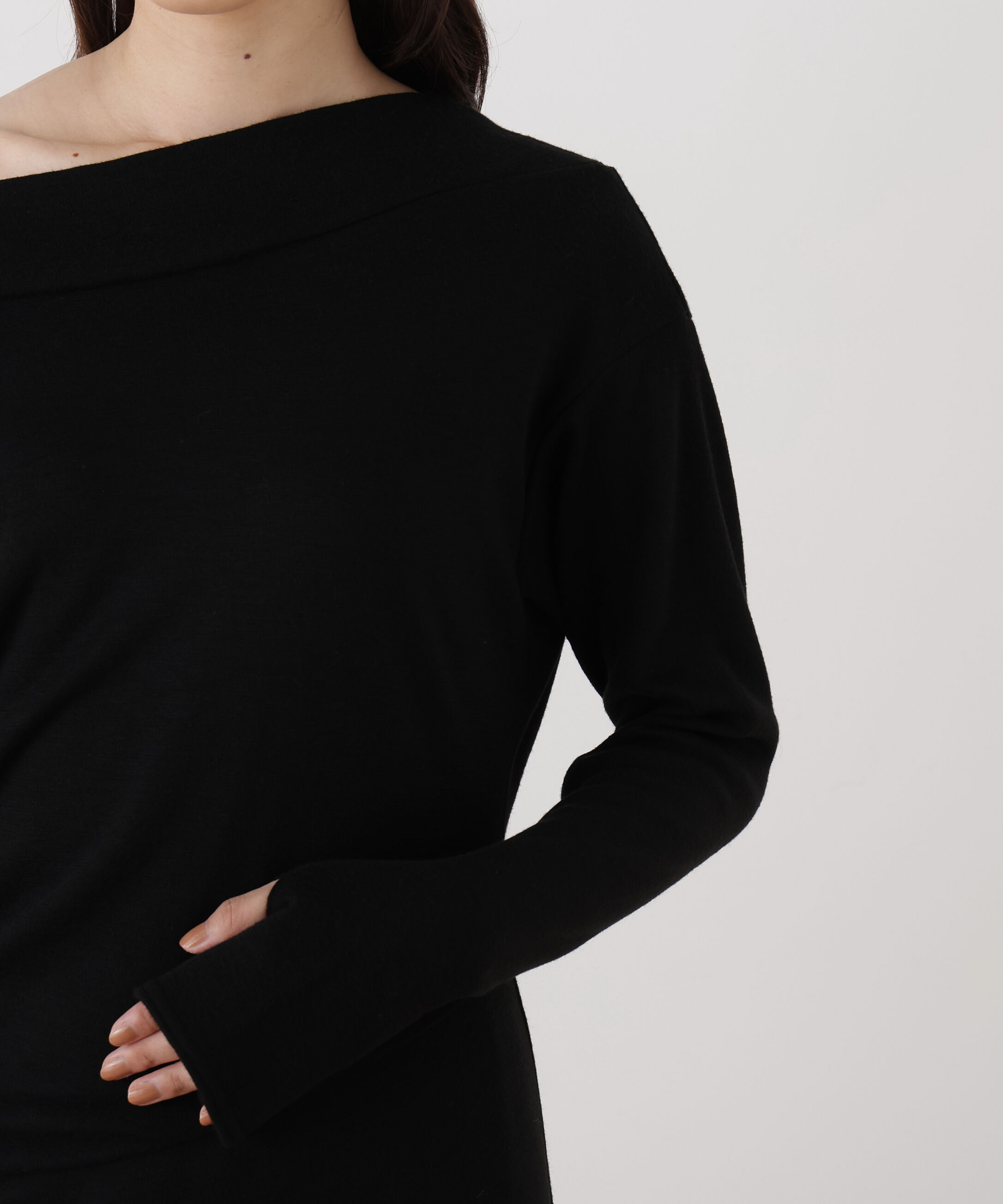  「◆ウールジャージタックドレープロングワンピース」|ワンピース|