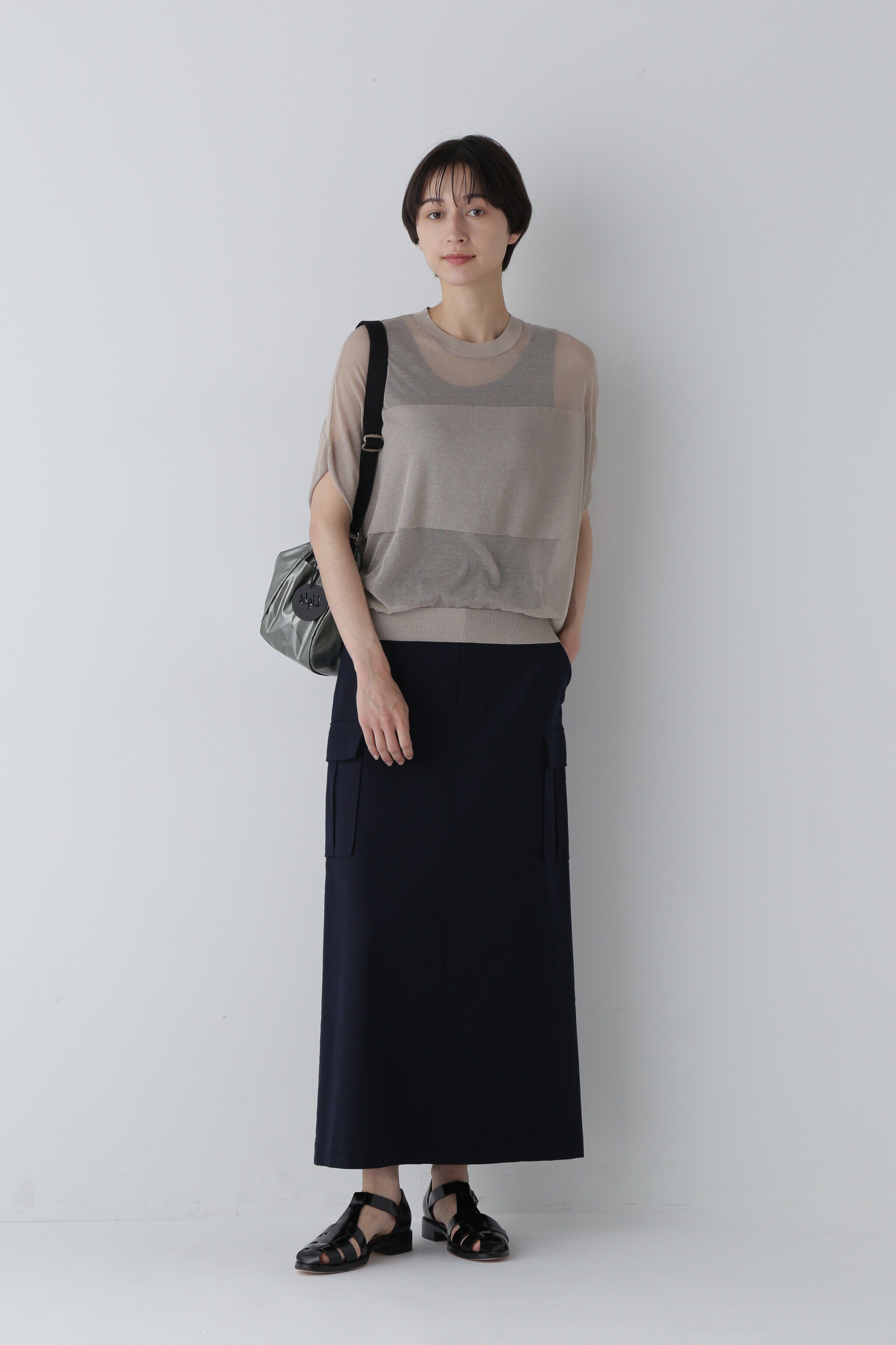  「◆シアーパネルニットプルオーバー」|ニット・セーター|