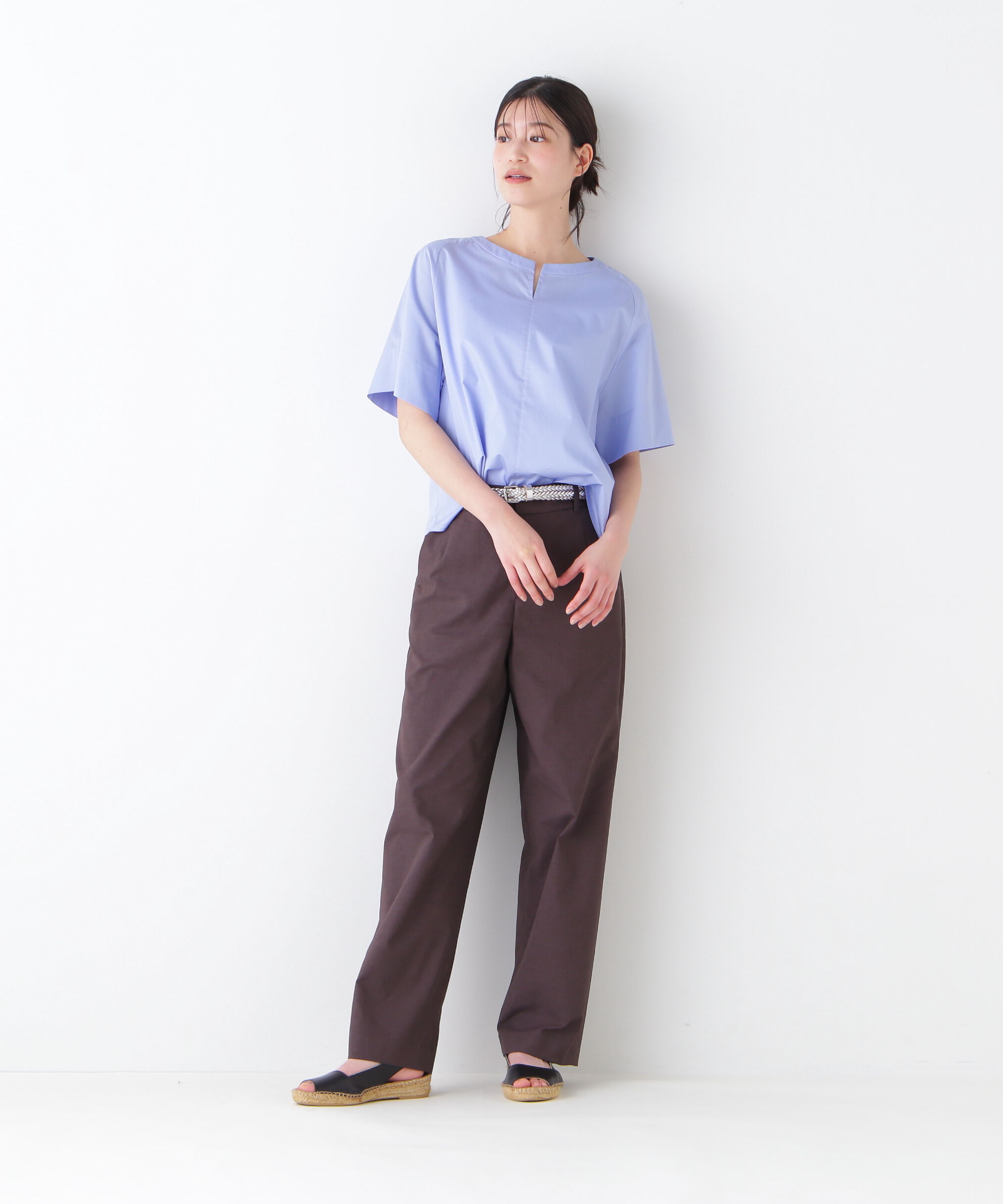  「◆ボックスシルエットキーネックブラウス」|シャツ・ブラウス|