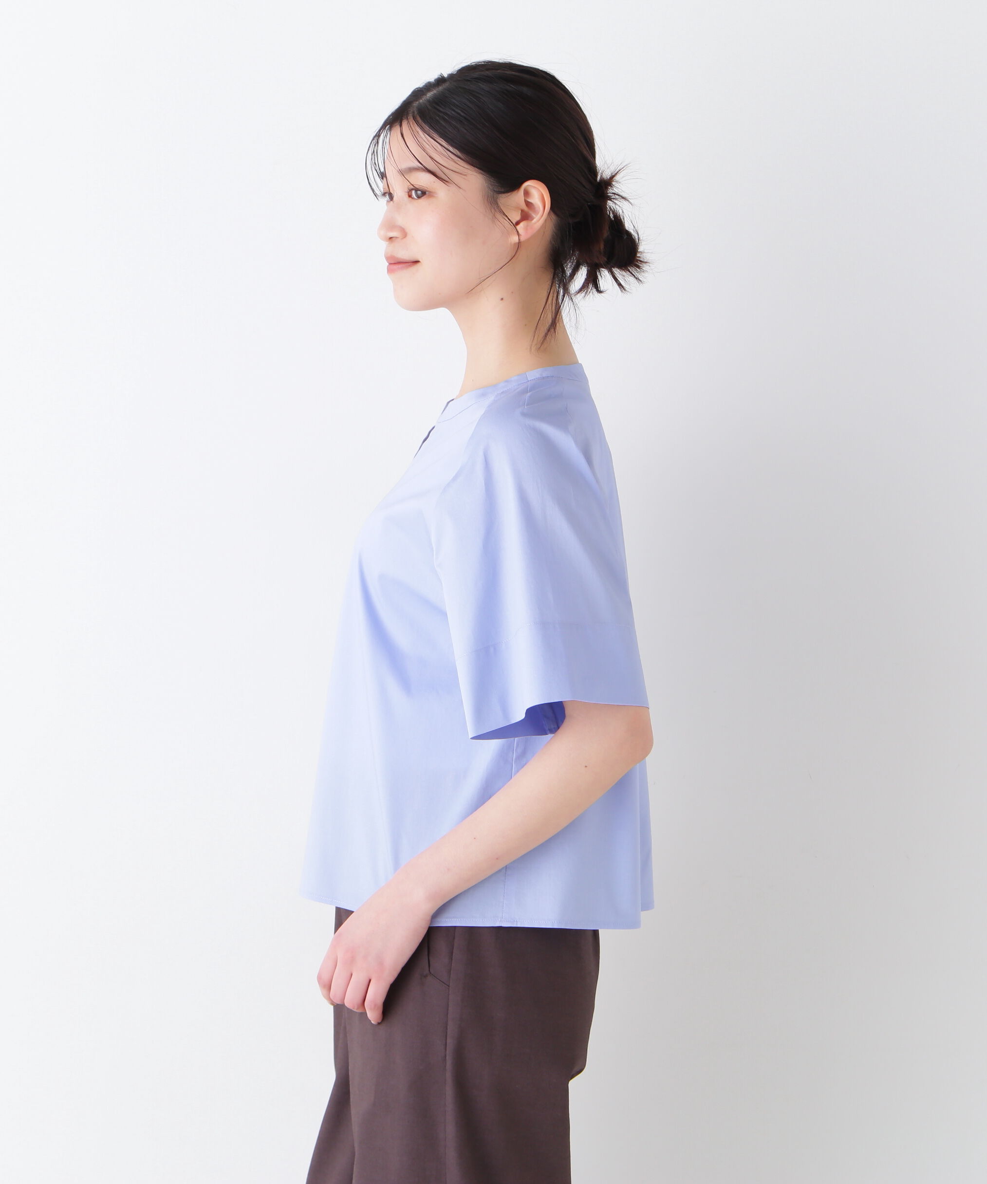  「◆ボックスシルエットキーネックブラウス」|シャツ・ブラウス|