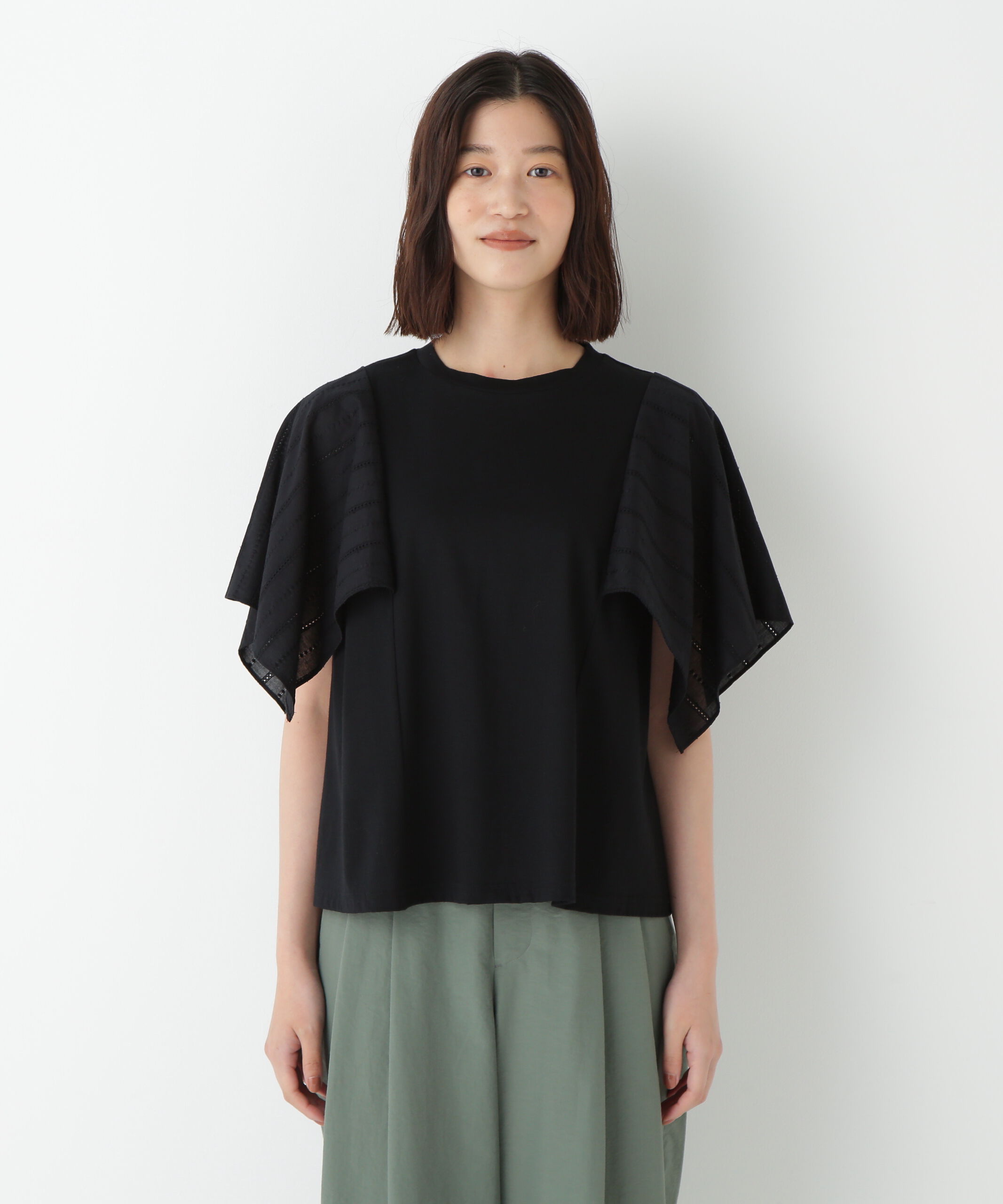  「◆コットンローンレースドッキングプルオーバー」|Tシャツ・カットソー|