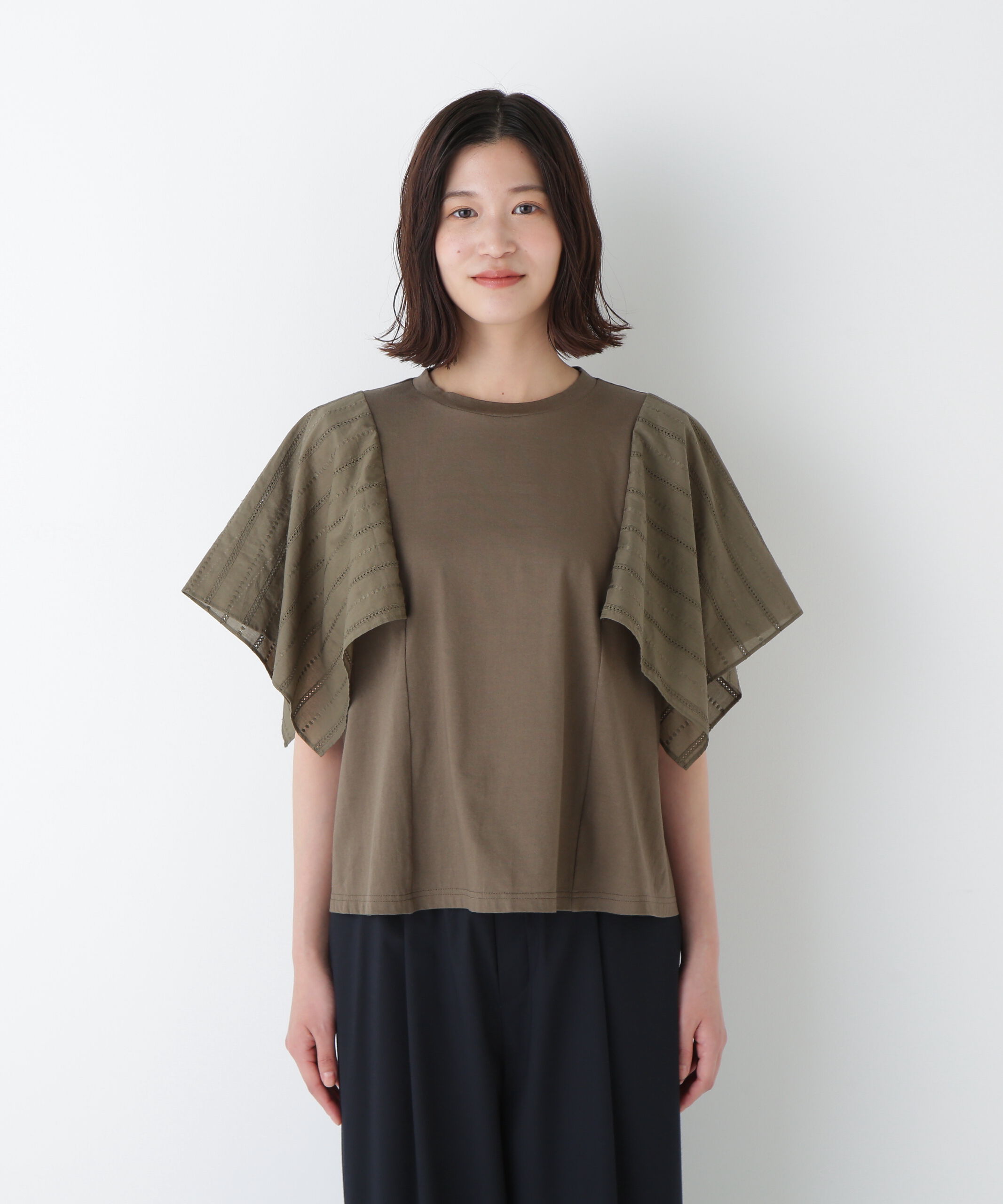  「◆コットンローンレースドッキングプルオーバー」|Tシャツ・カットソー|