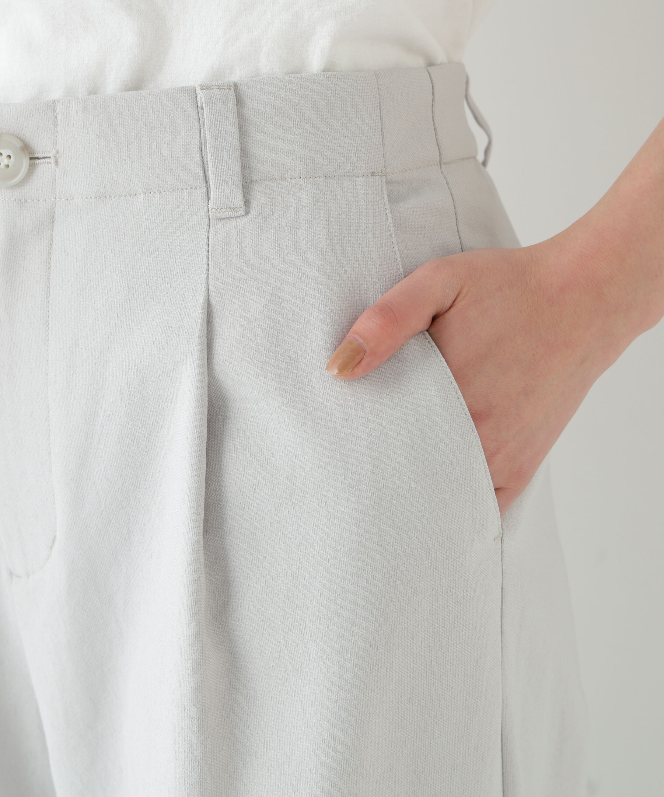  「◆麻調合繊タックセミワイドパンツ」|その他|