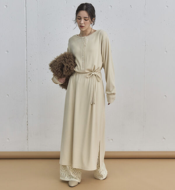 Doux archives「２ＷＡＹヘンリーネックリブワンピース」|ワンピース|IVORY