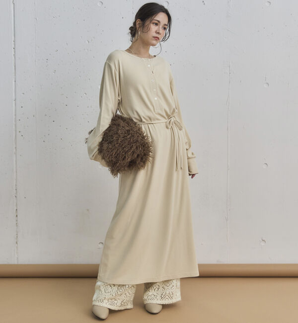 Doux archives「２ＷＡＹヘンリーネックリブワンピース」|ワンピース|