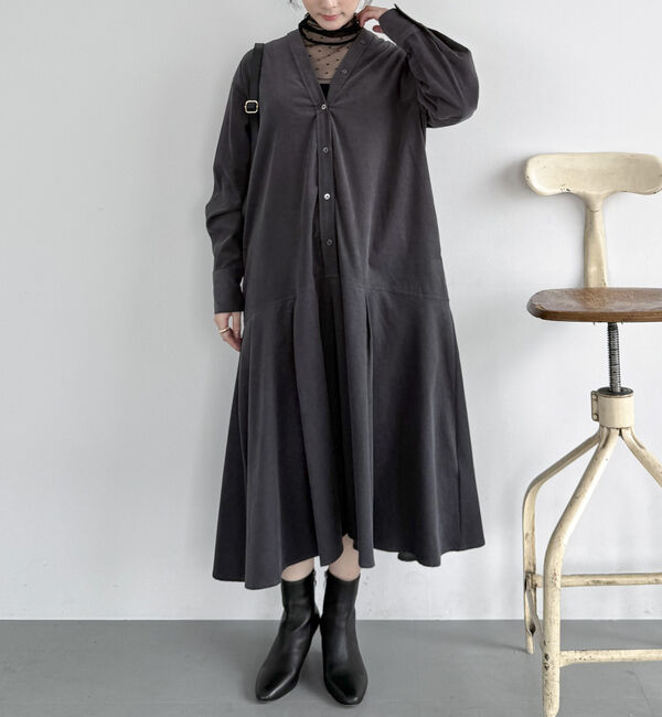 Doux archives「コーデュロイカラーレスワンピース」|ワンピース|CHARCOAL GRAY