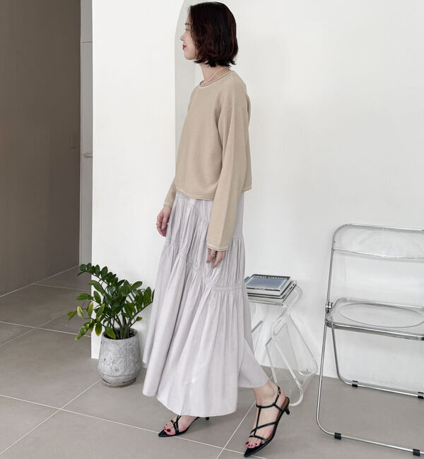 Doux archives「ニットＳＥＴティアードキャミワンピース」|ワンピース|GREIGE